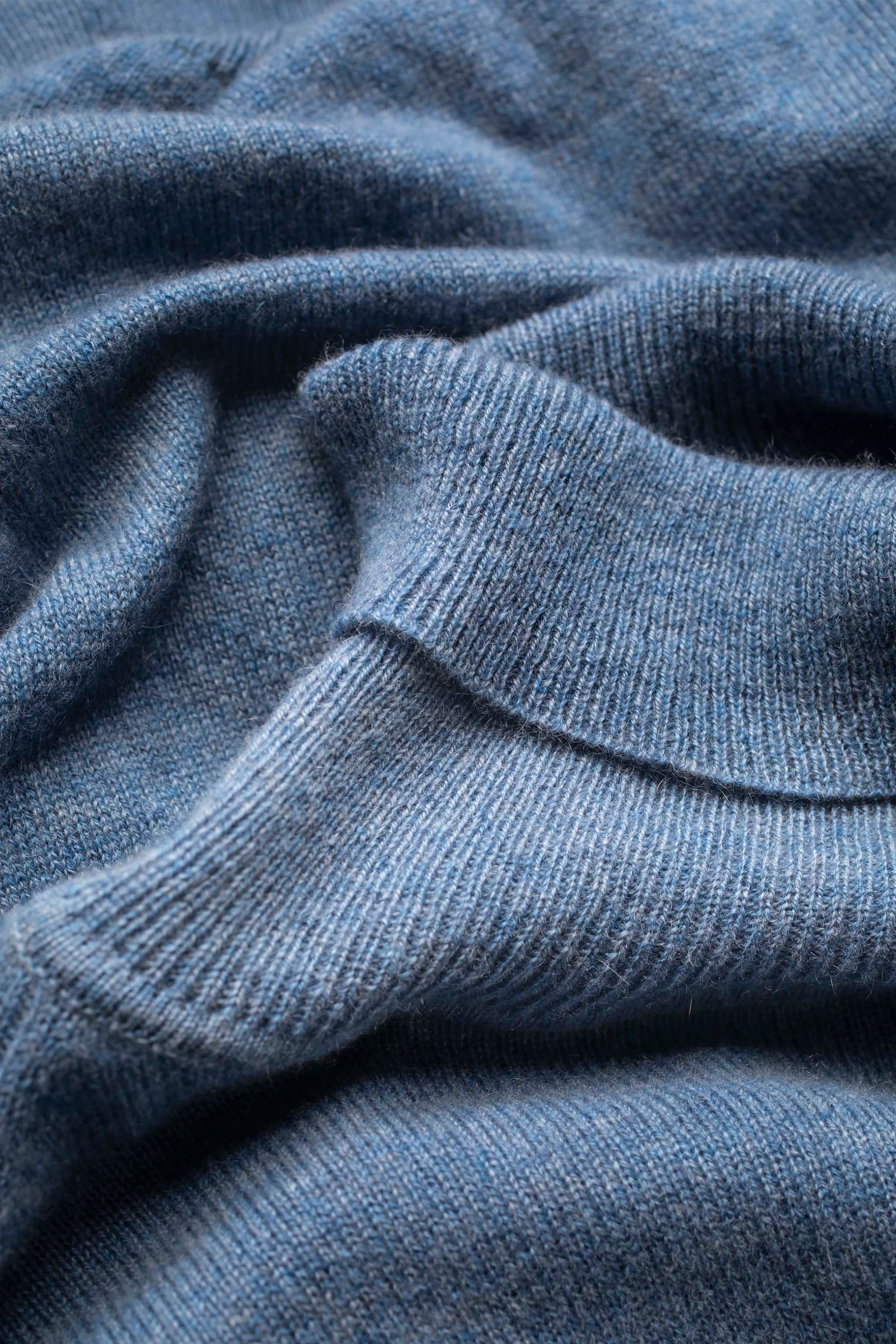 Men's Cashmere Roll Neck Jumper - Haze Blue - Image 3