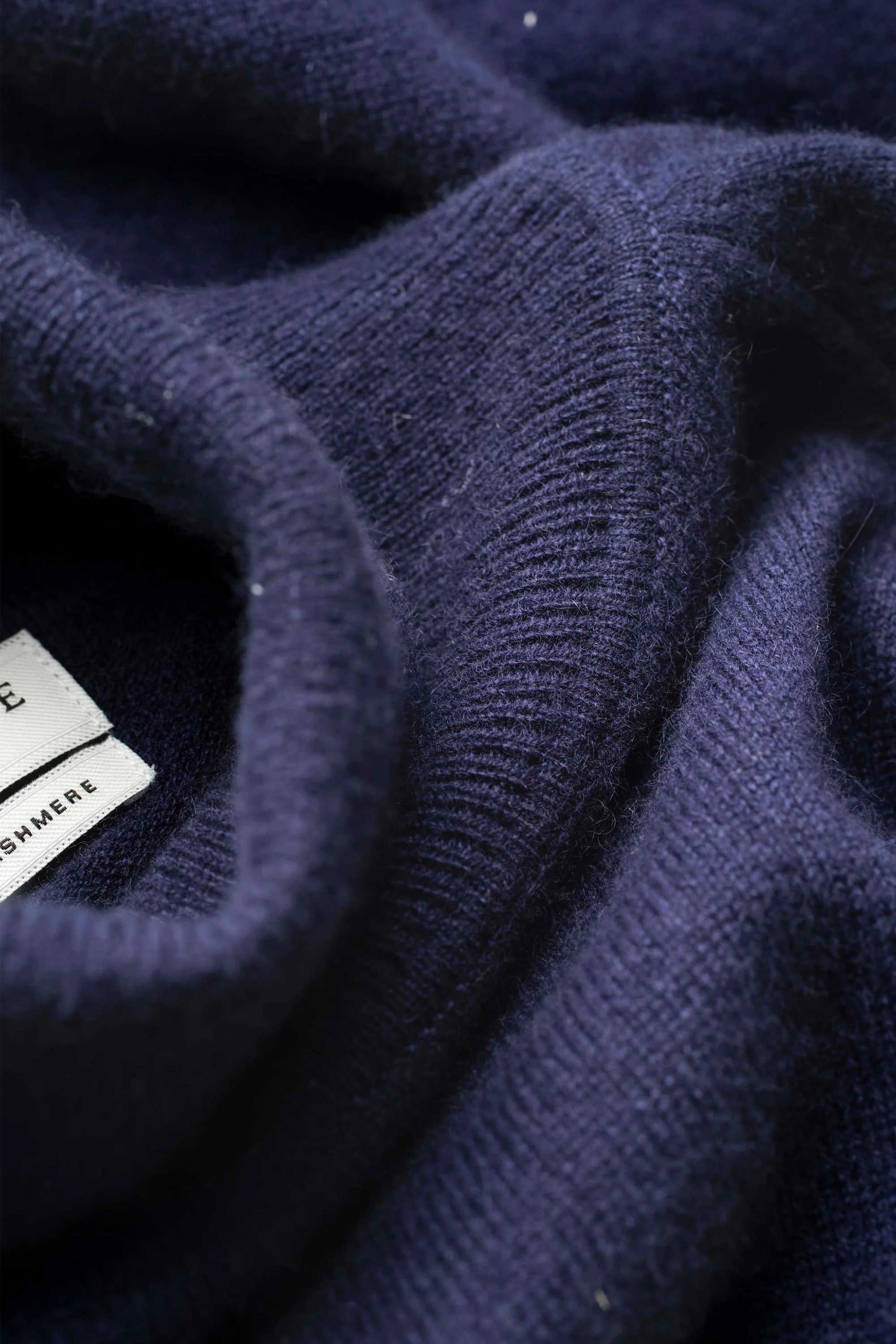 Men's Cashmere Roll Neck Jumper - Navy - Image 3