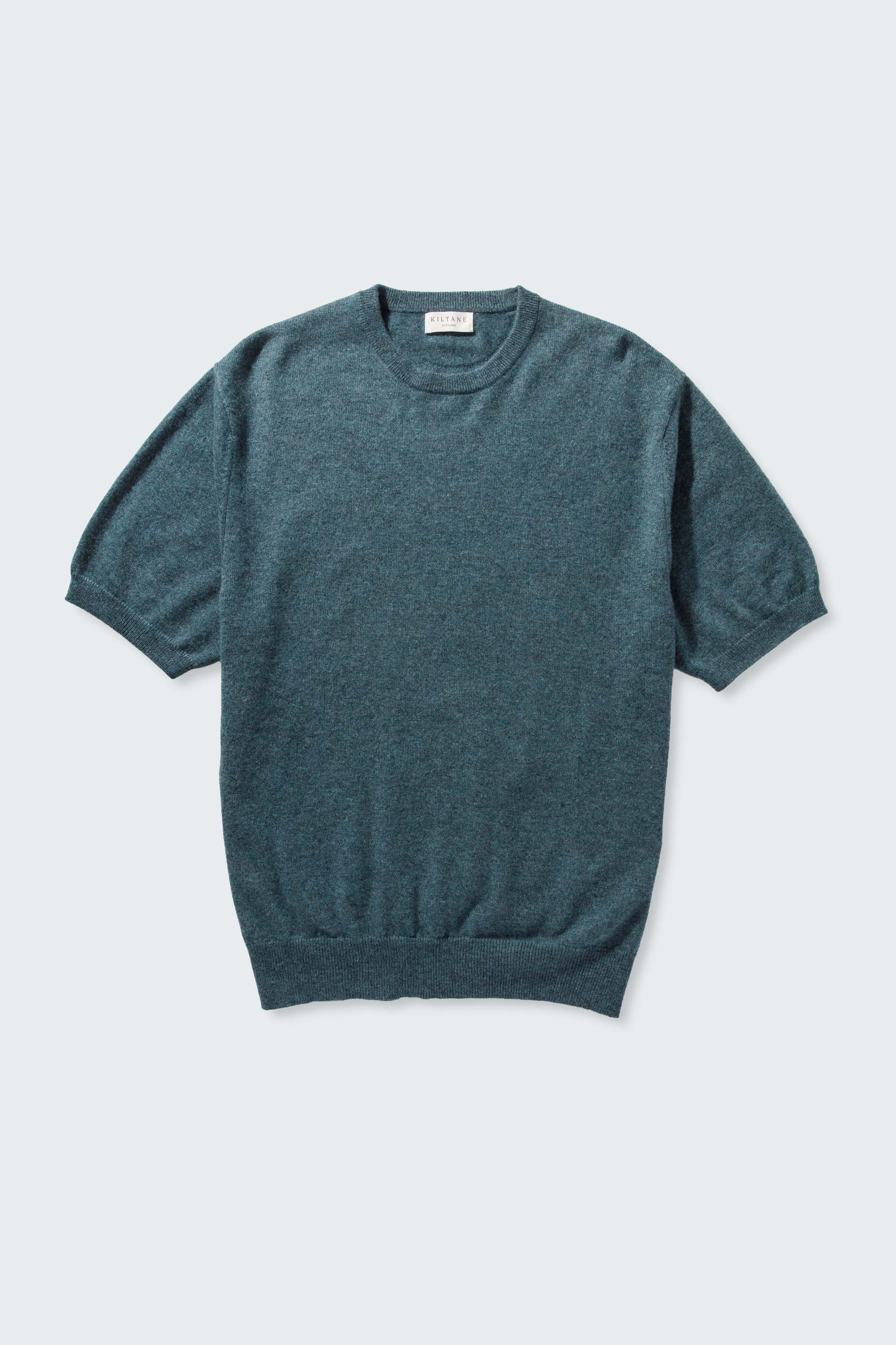 Men's Crew Neck Cashmere T-shirt - Haze Green - Image 6