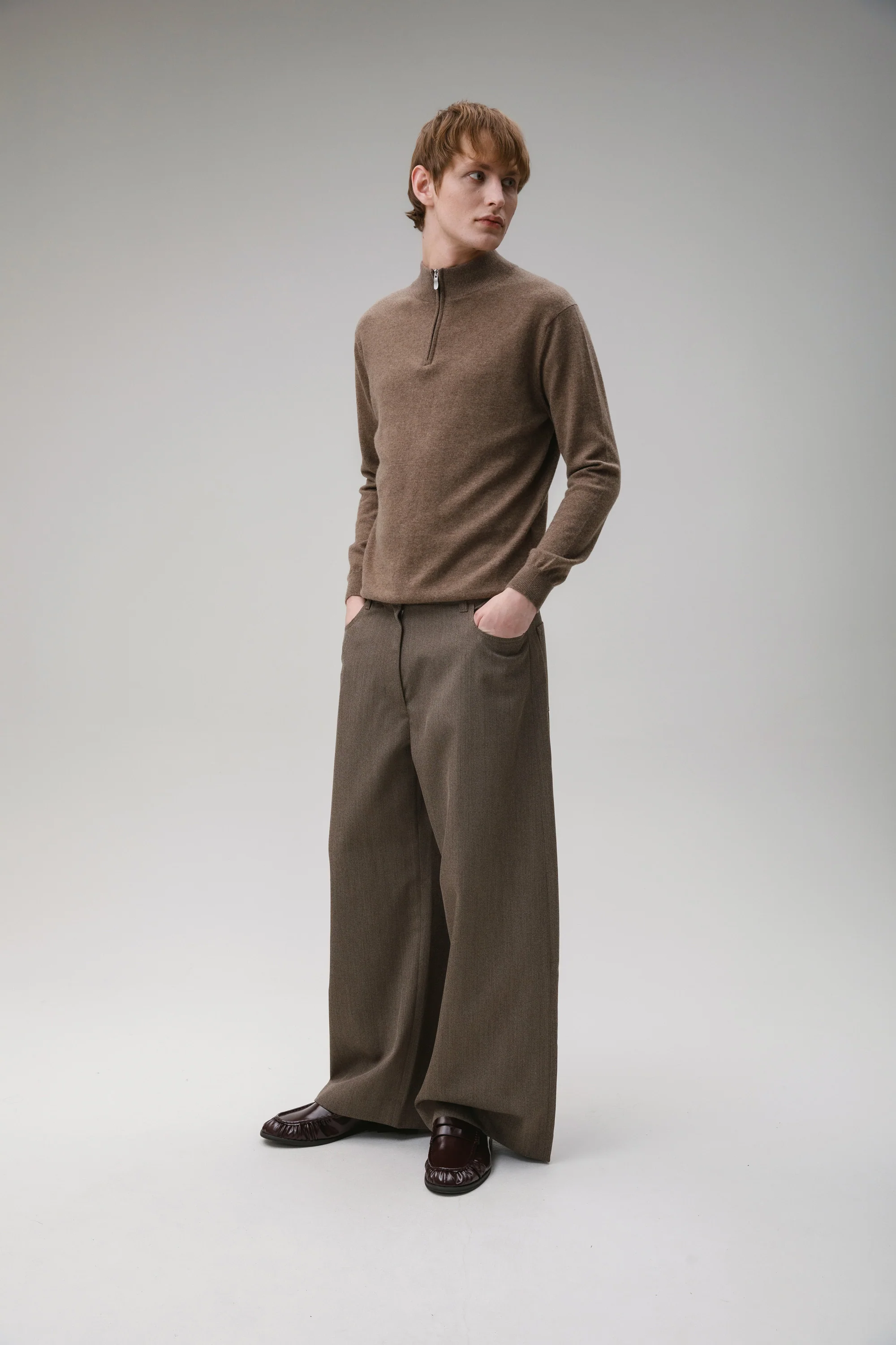 Men's Half Zip Jumper - Squirrel - Image 4