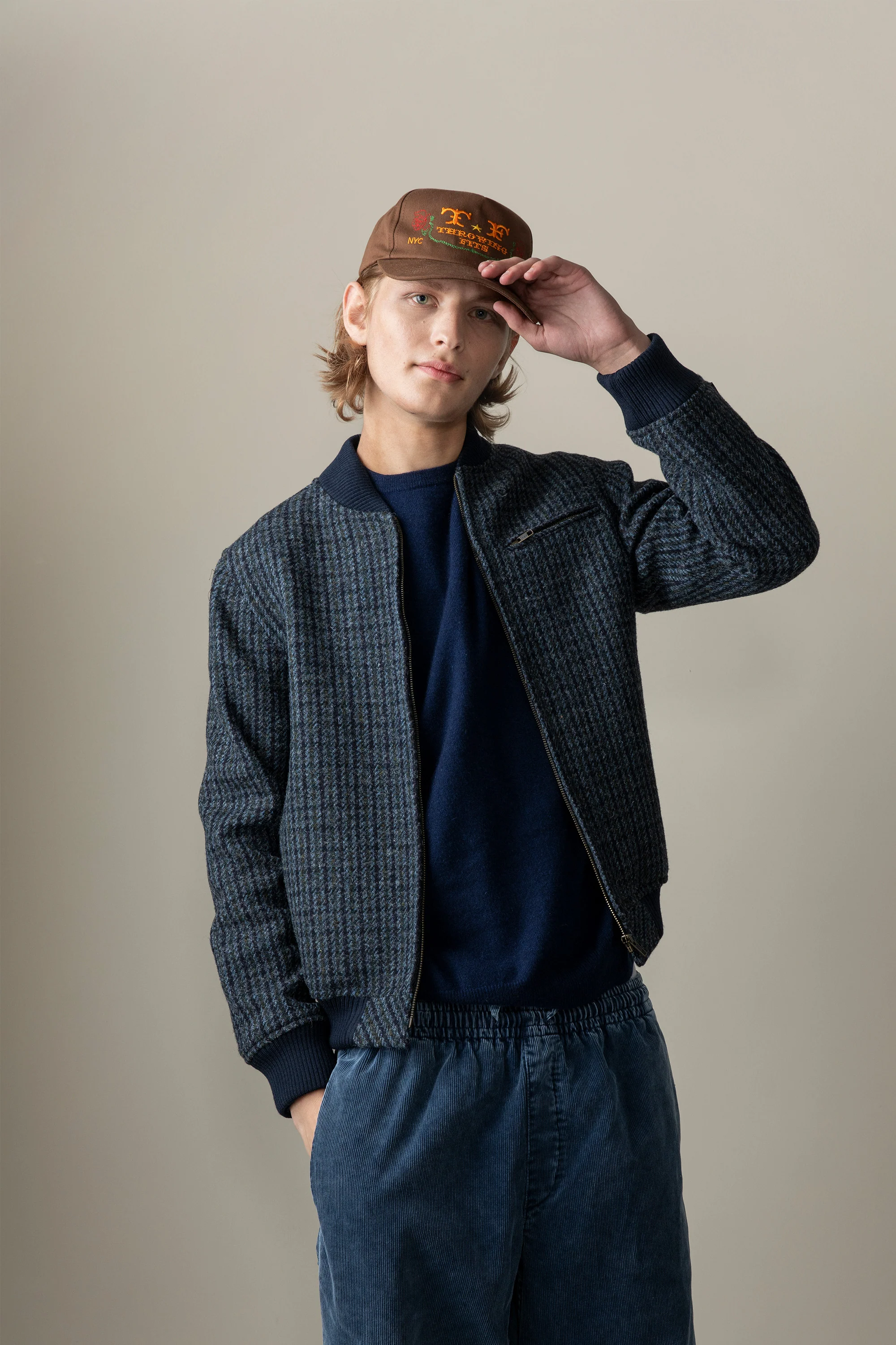 Men's Harris Tweed Bomber Jacket - Dogstooth - Image 2
