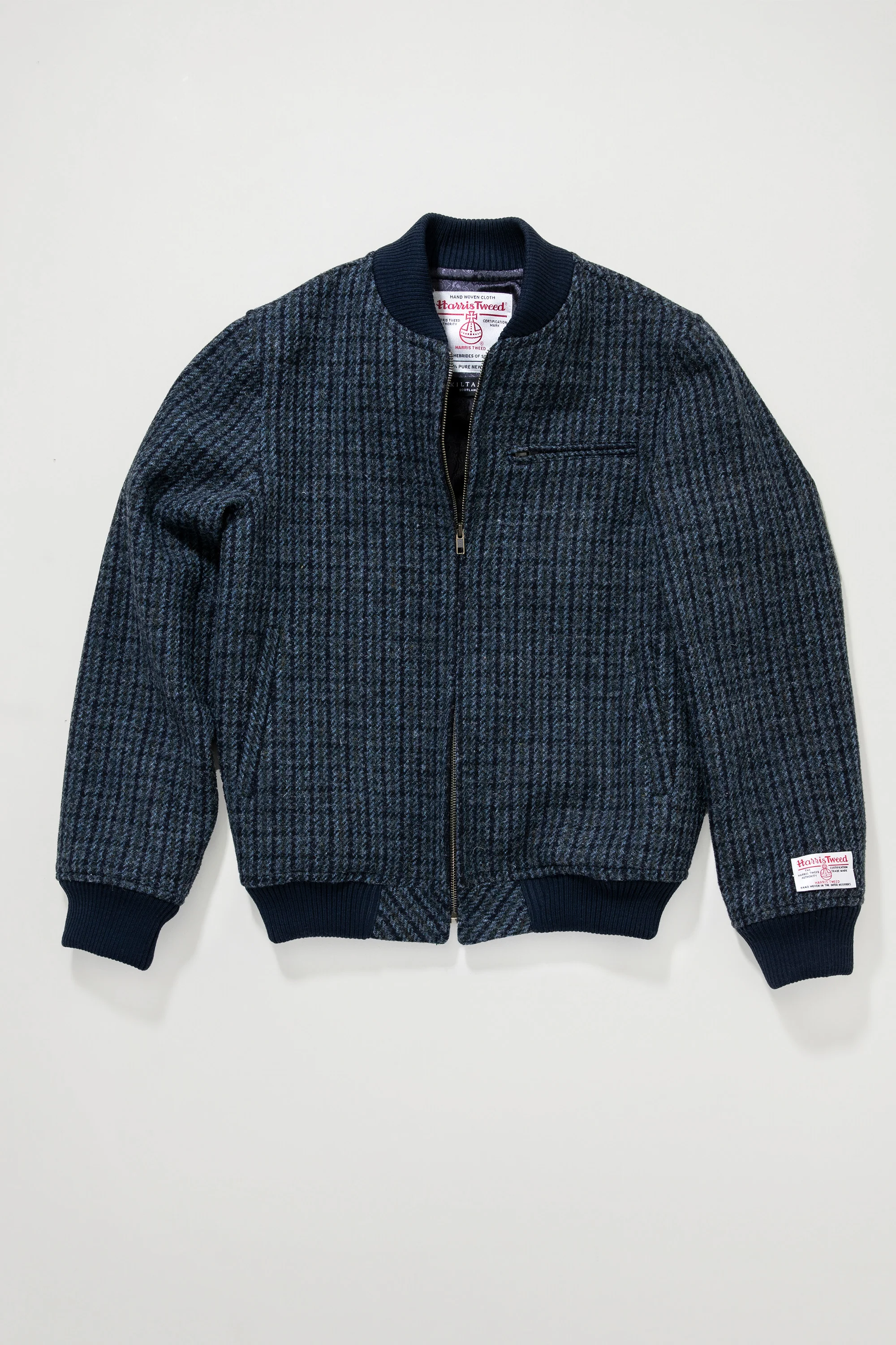 Men's Harris Tweed Bomber Jacket - Dogstooth - Image 3