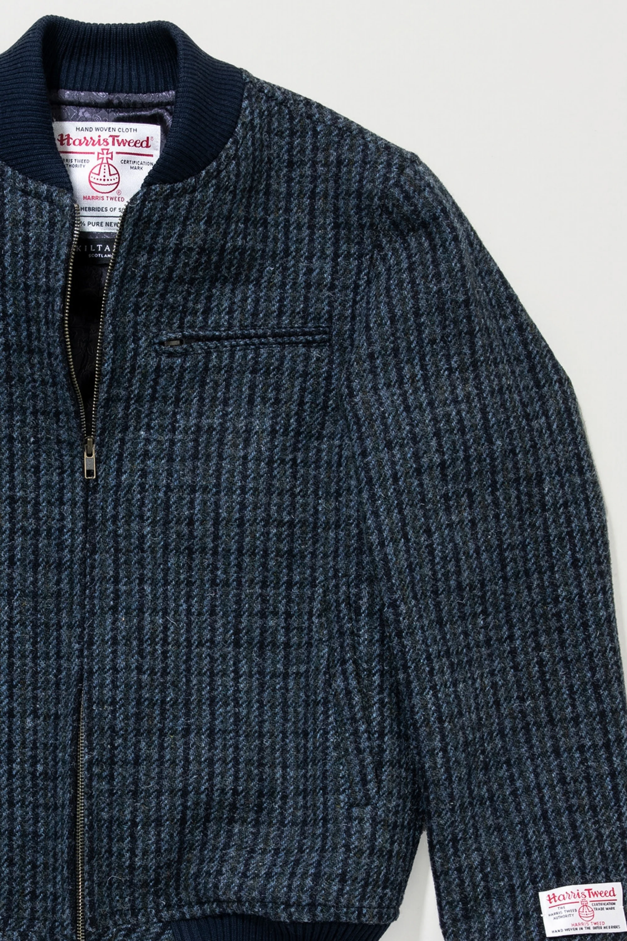 Men's Harris Tweed Bomber Jacket - Dogstooth - Image 4