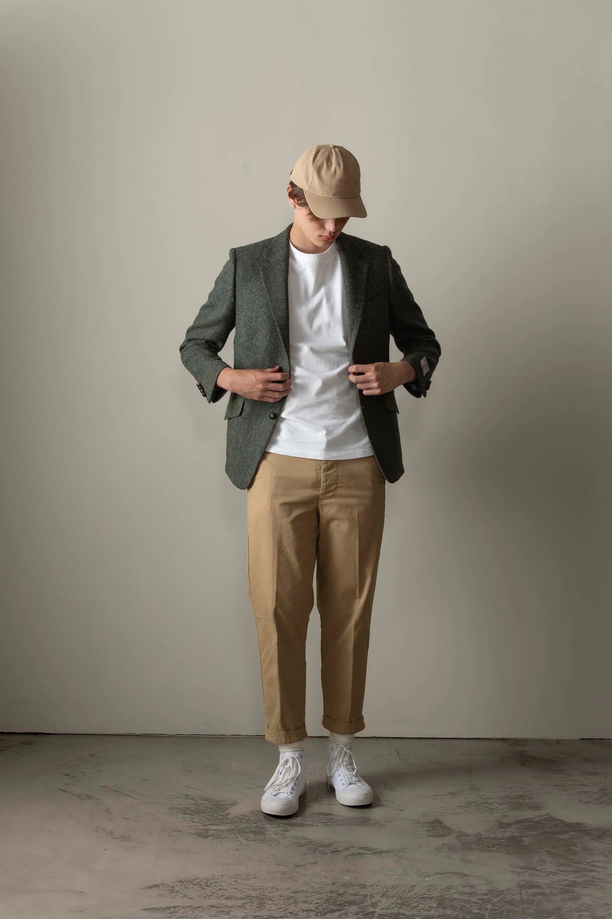 Men's Harris Tweed Finlay Jacket - Dark Green Herringbone - Image 2