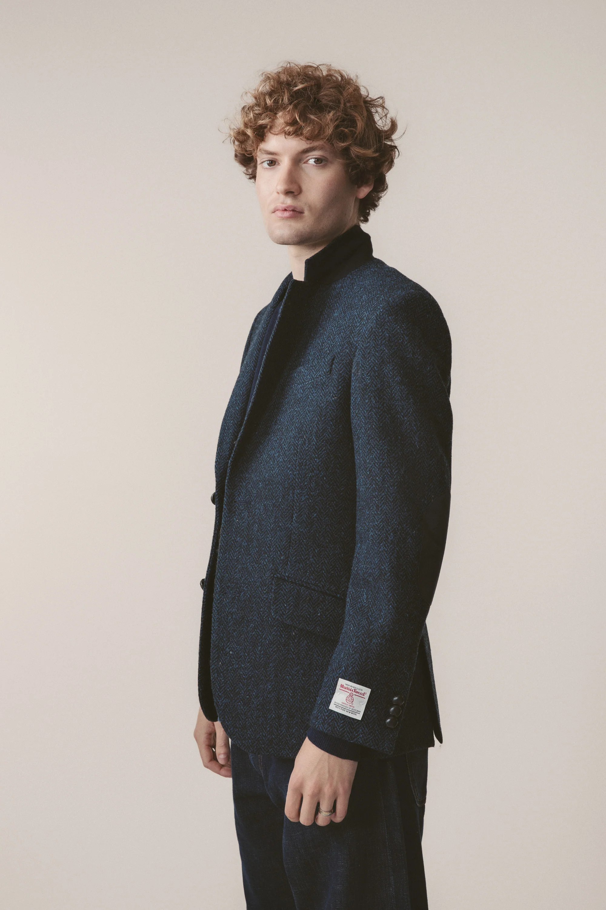 Men's Harris Tweed Patrick Jacket - Charcoal Red Check - Image 5
