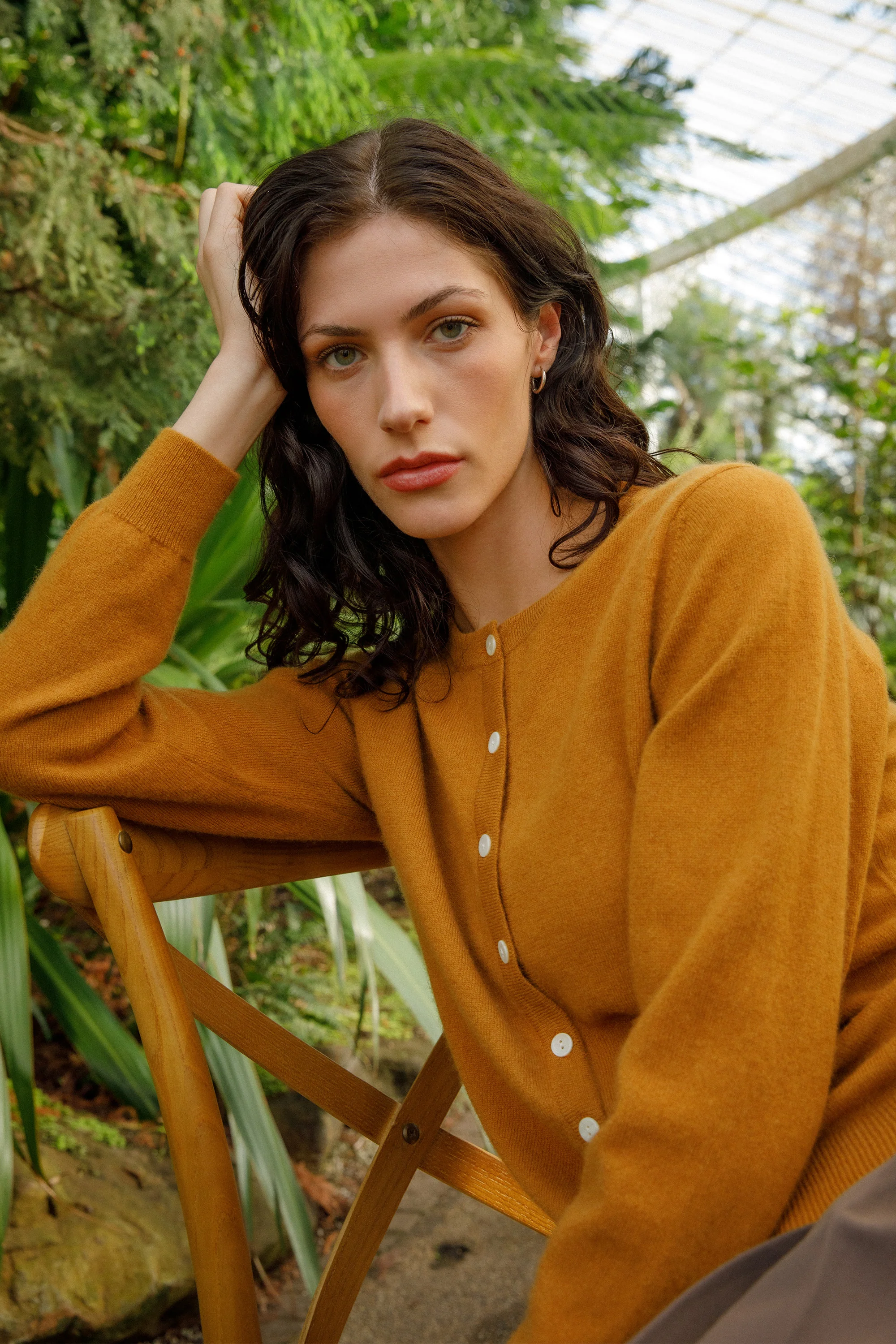 Morningside Cashmere Cardigan - Amber Haze