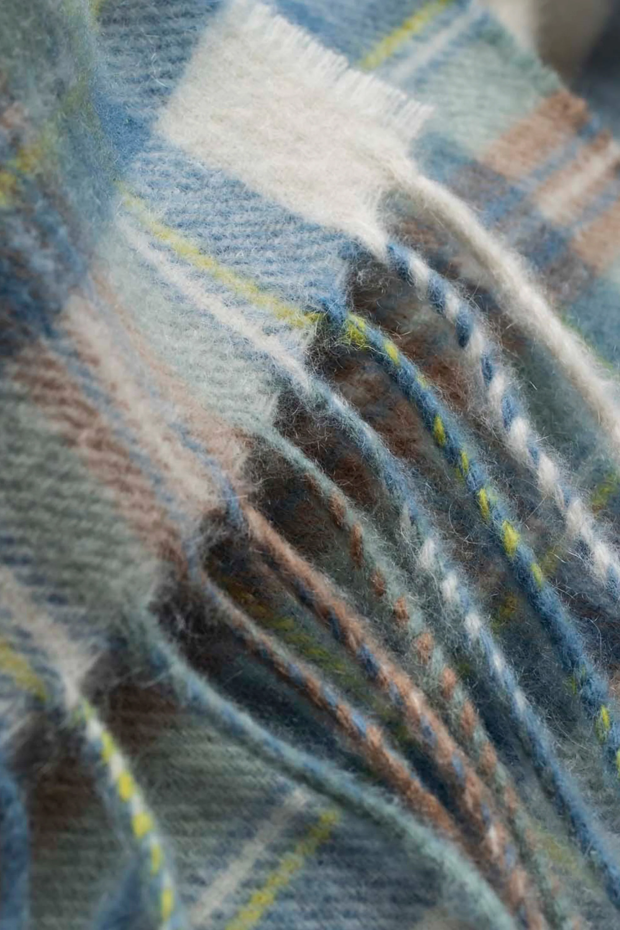 Made in Scotland Heritage Cashmere Scarf - Muted Blue Stewart - Image 4