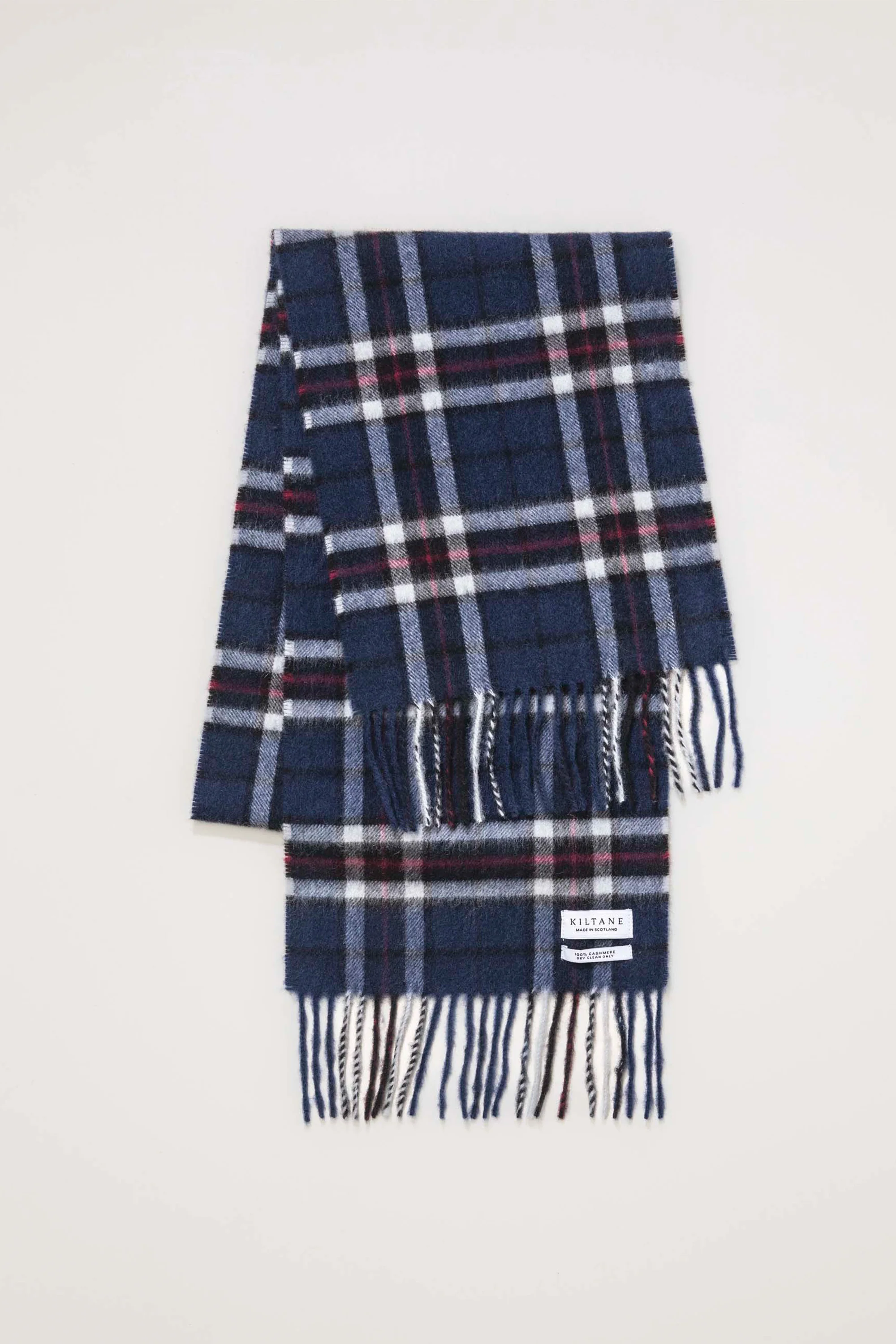 Made In Scotland Scotty Thompson Cashmere Scarf - Navy - Image 3