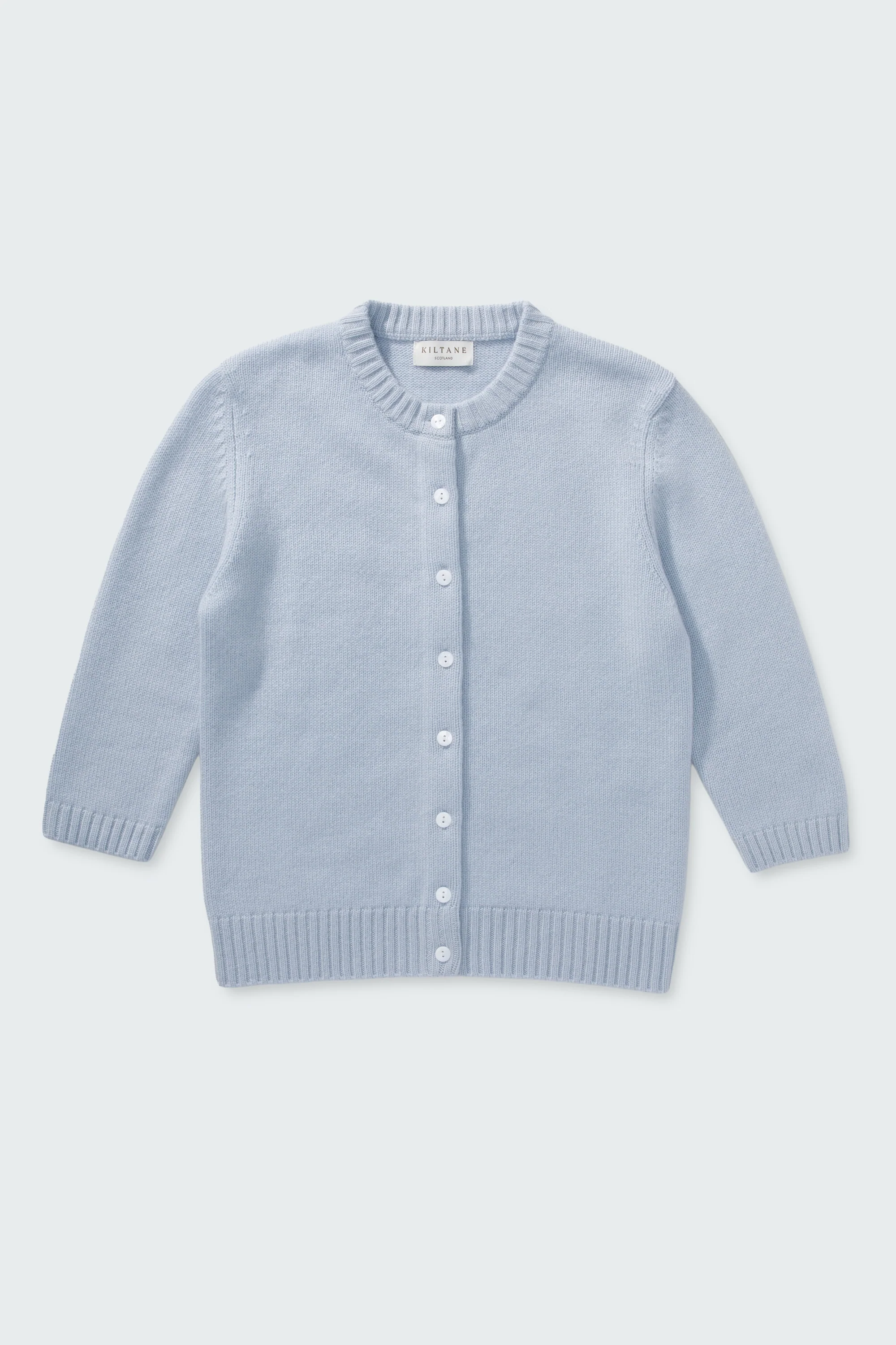 New Town 3/4 Sleeve Cashmere Cardigan - Blue Aura - Image 5