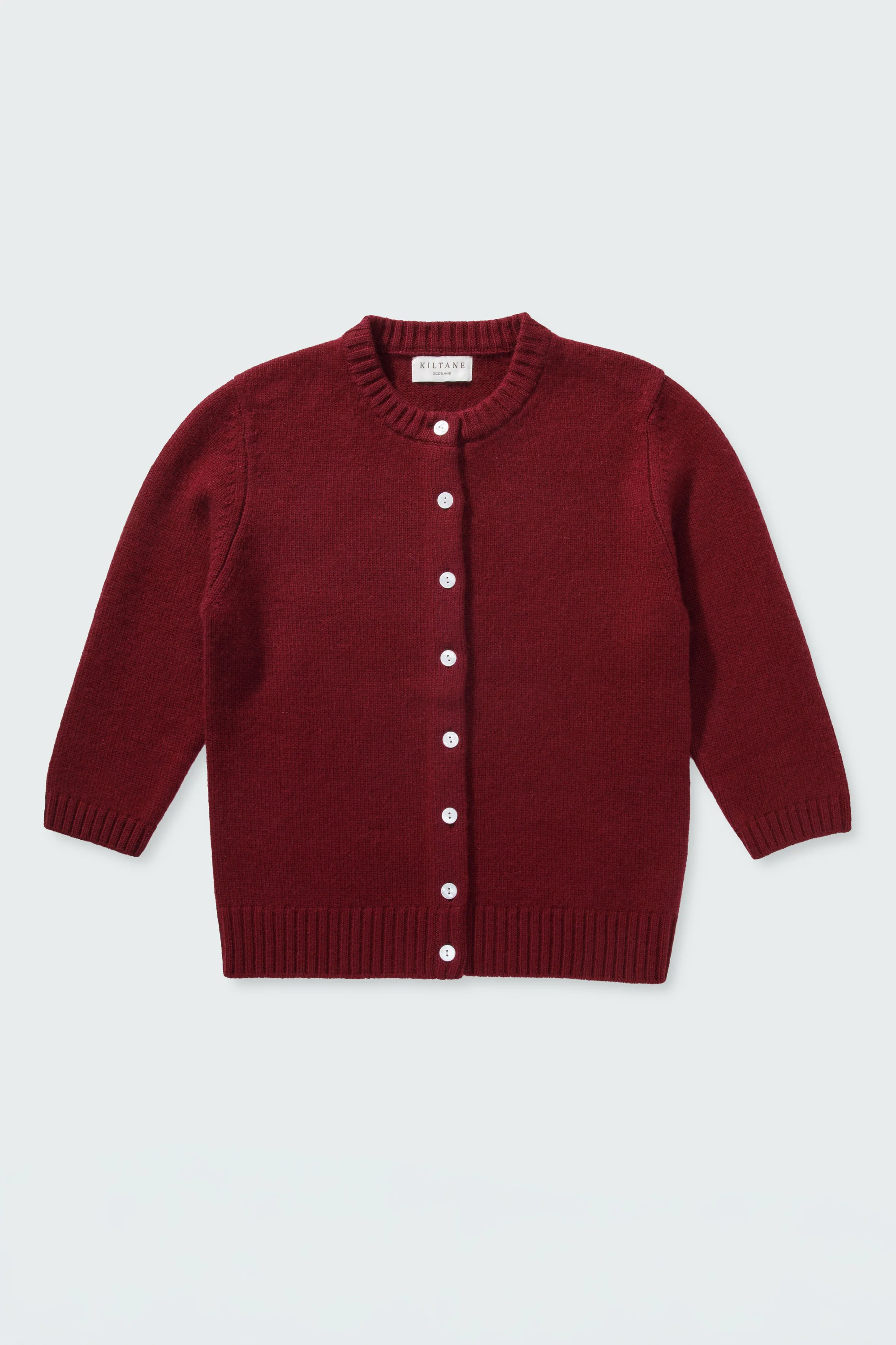 New Town 3/4 Sleeve Cashmere Cardigan - Burgundy - Image 5