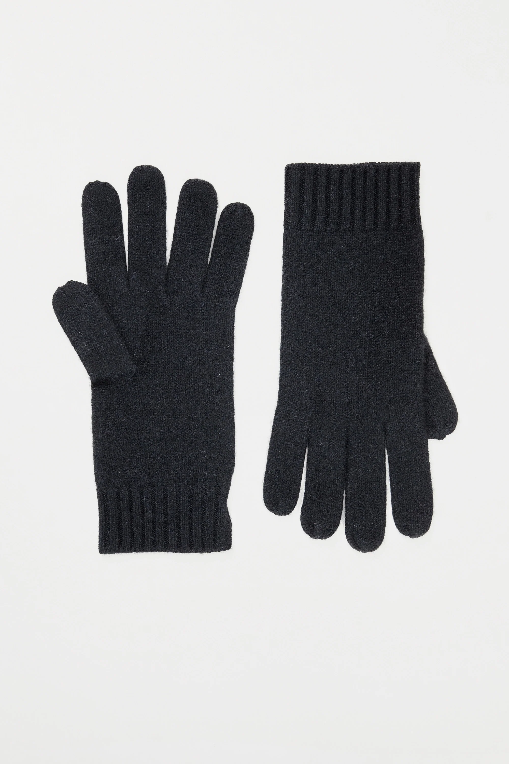 Plain Cashmere Gloves - Black