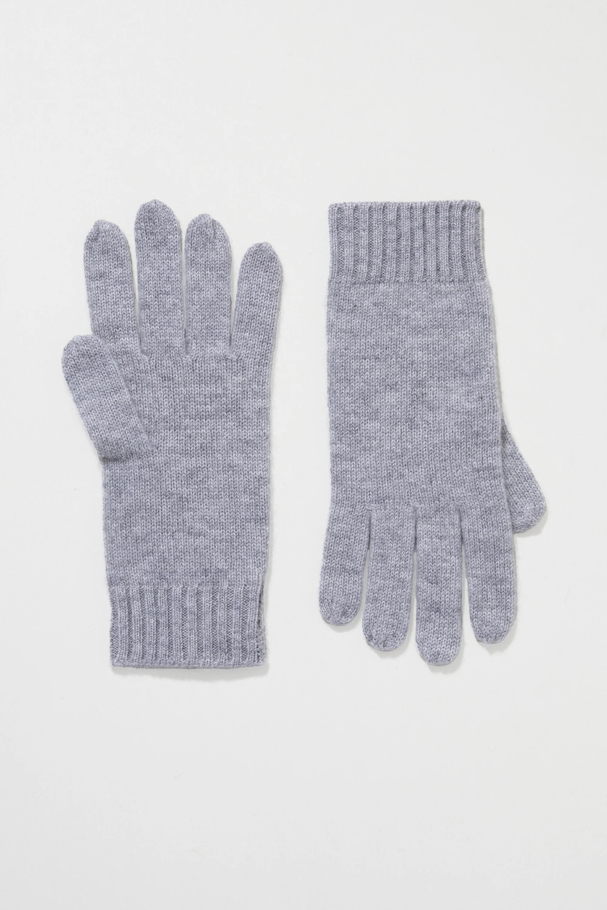 Plain Cashmere Gloves - Oyster Grey