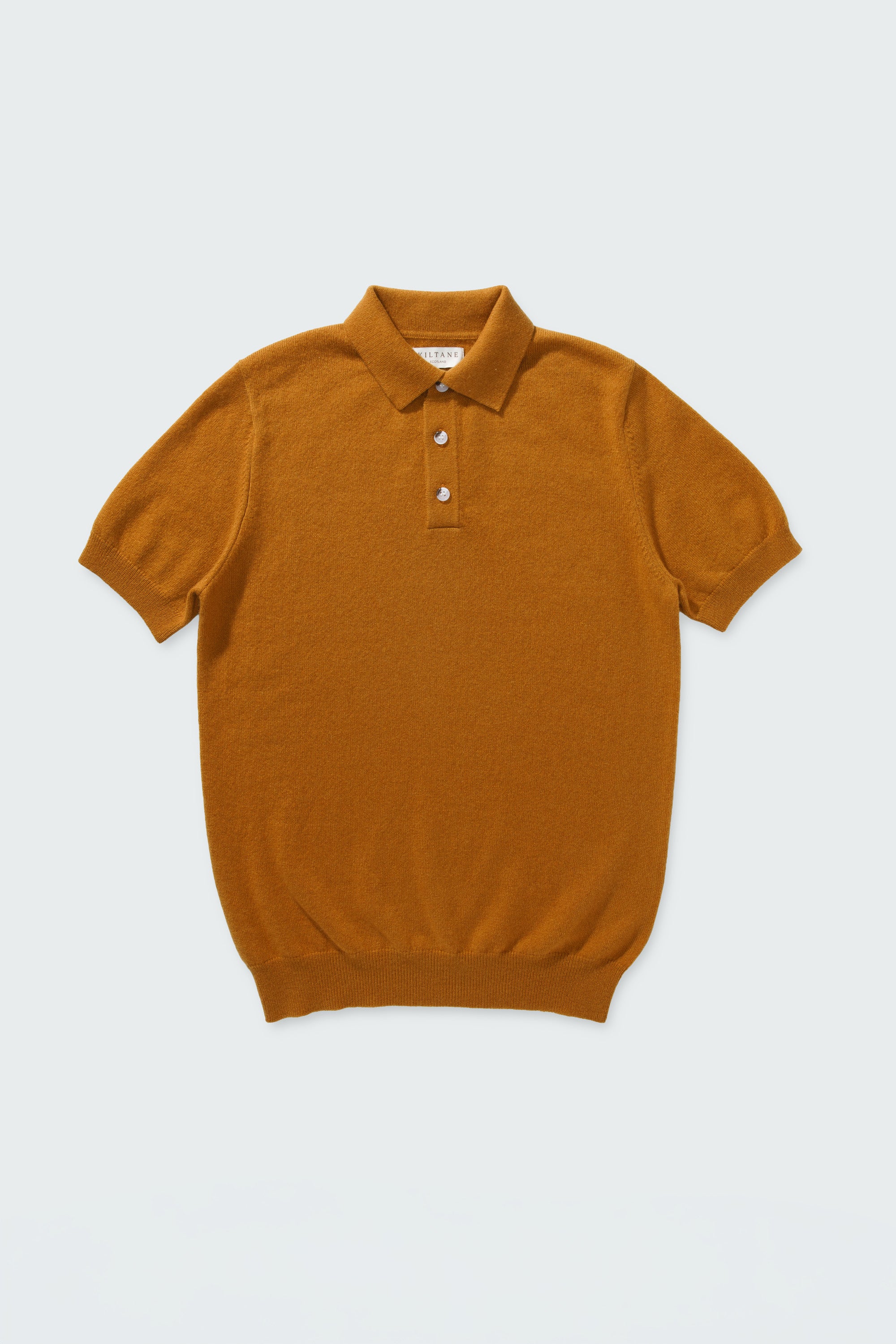 Short Sleeve Cashmere Polo - Gingersnap - Image 7