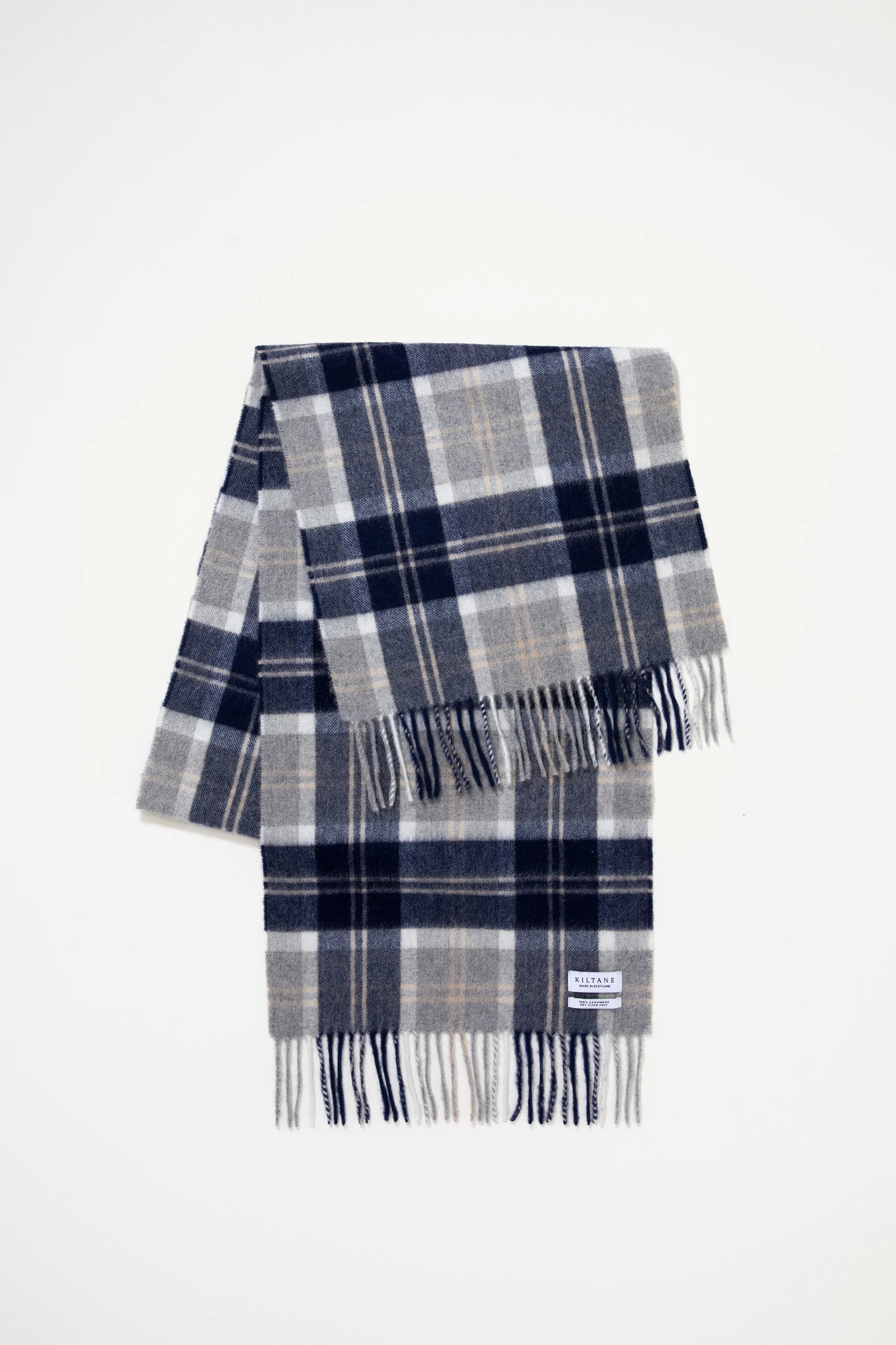 Made in Scotland Heritage Cashmere Wide Scarf - Silver Bannockbane - Image 3