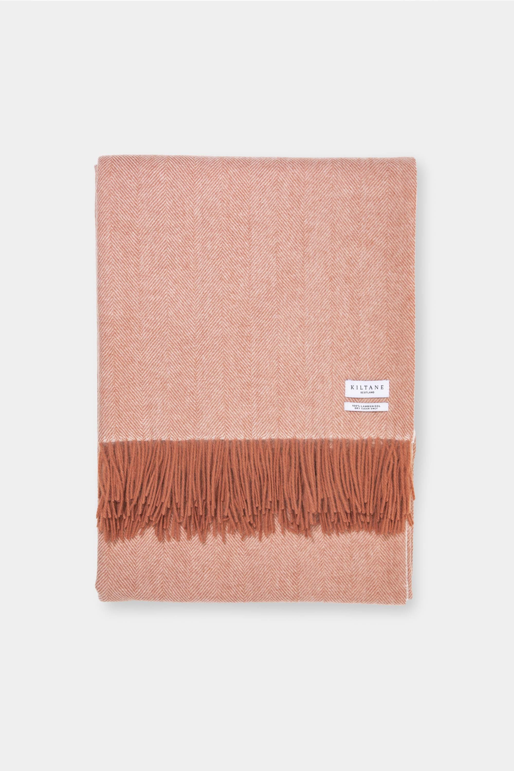 Herringbone Lambswool Throw - Spice