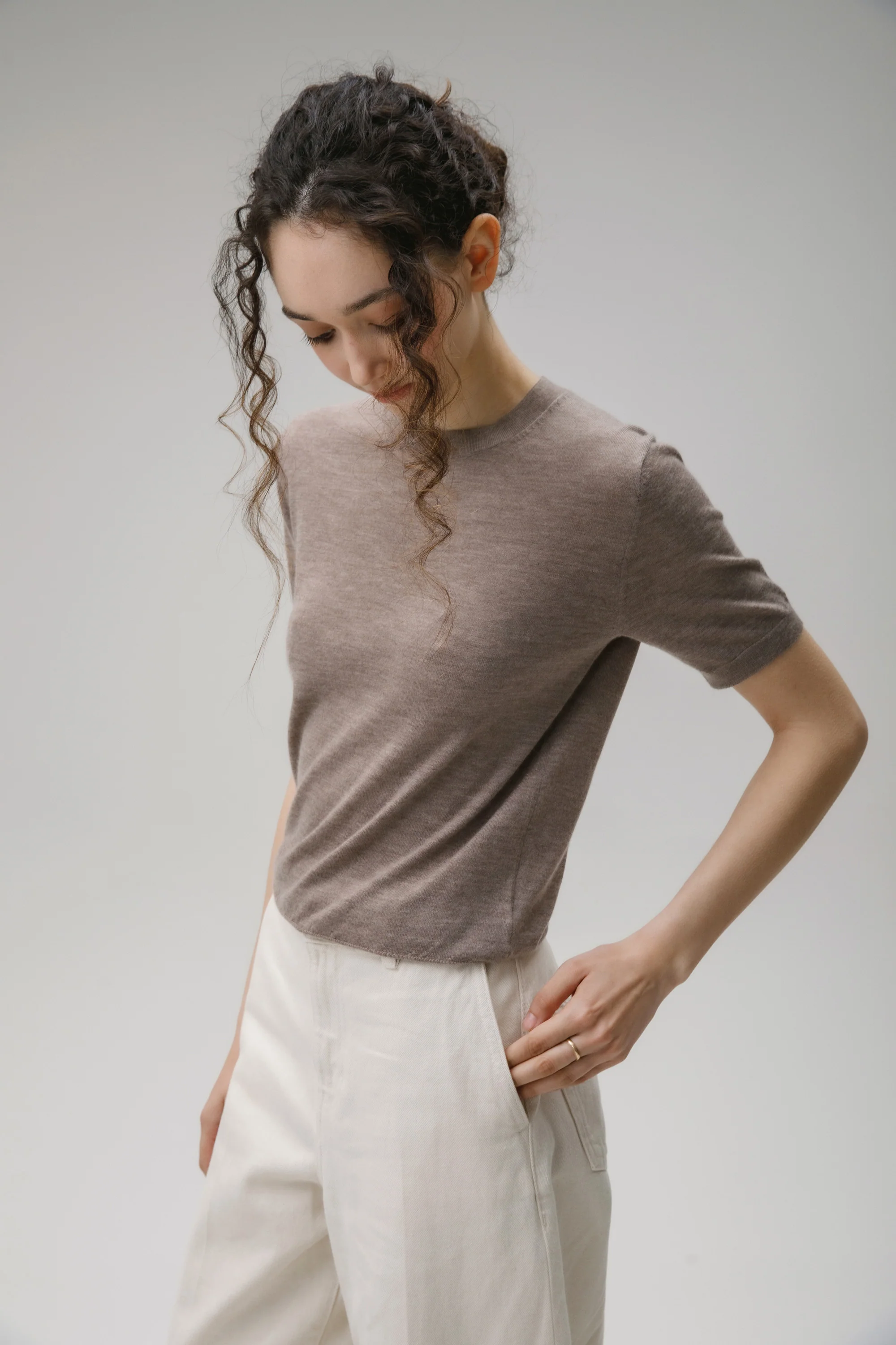 Stockbridge Cashmere T-Shirt - Taupe
