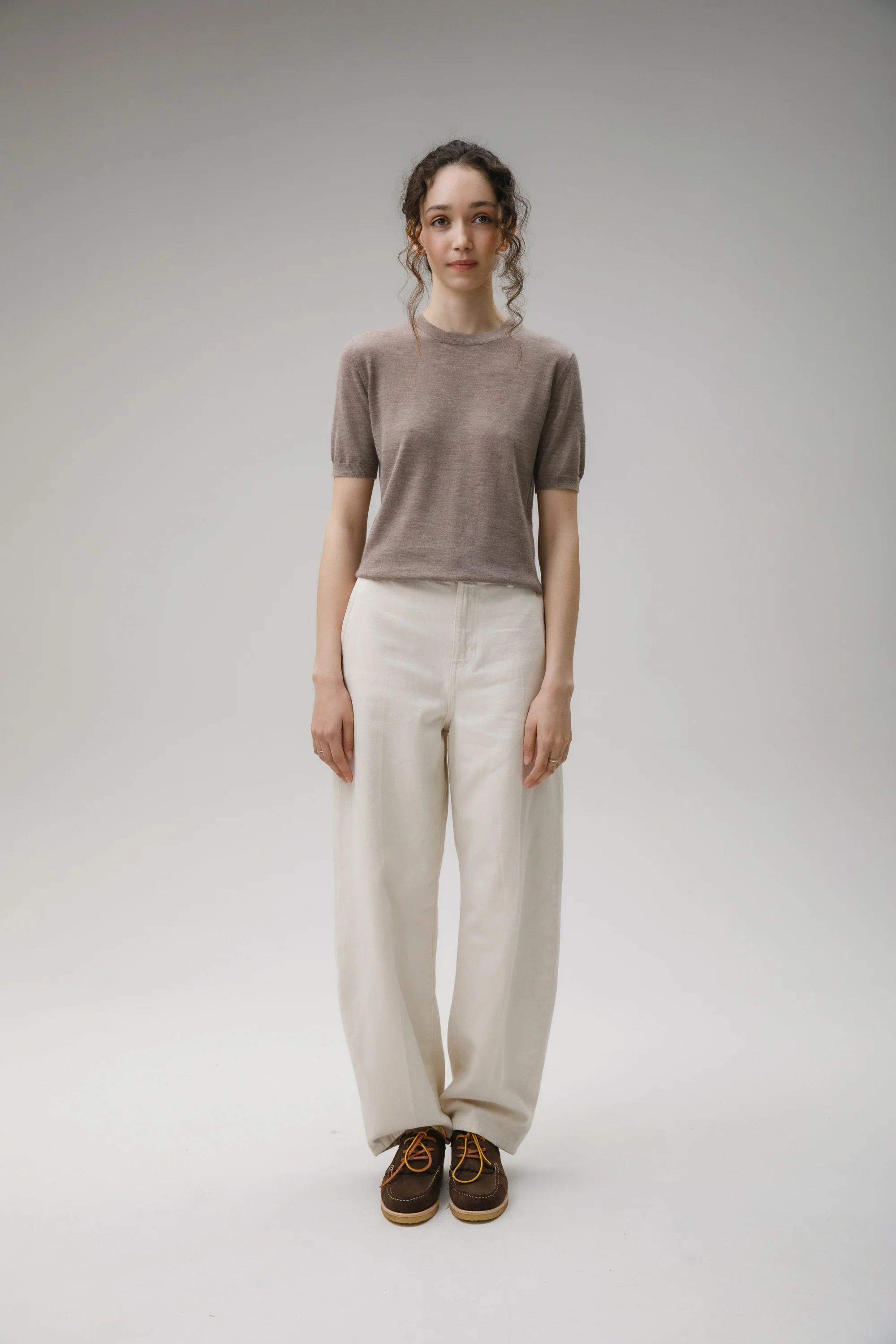 Stockbridge Cashmere T-Shirt - Taupe - Image 3