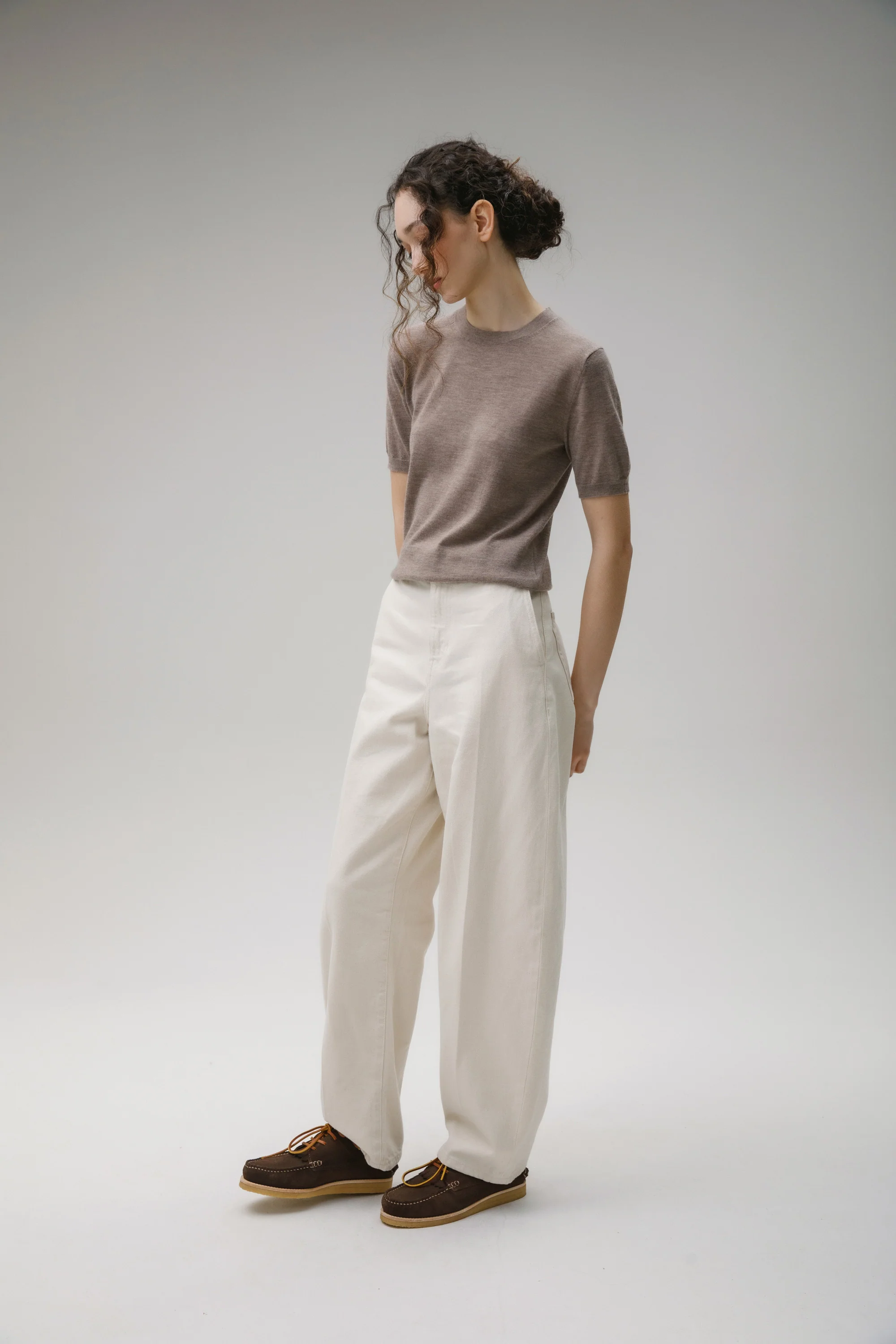 Stockbridge Cashmere T-Shirt - Taupe - Image 4