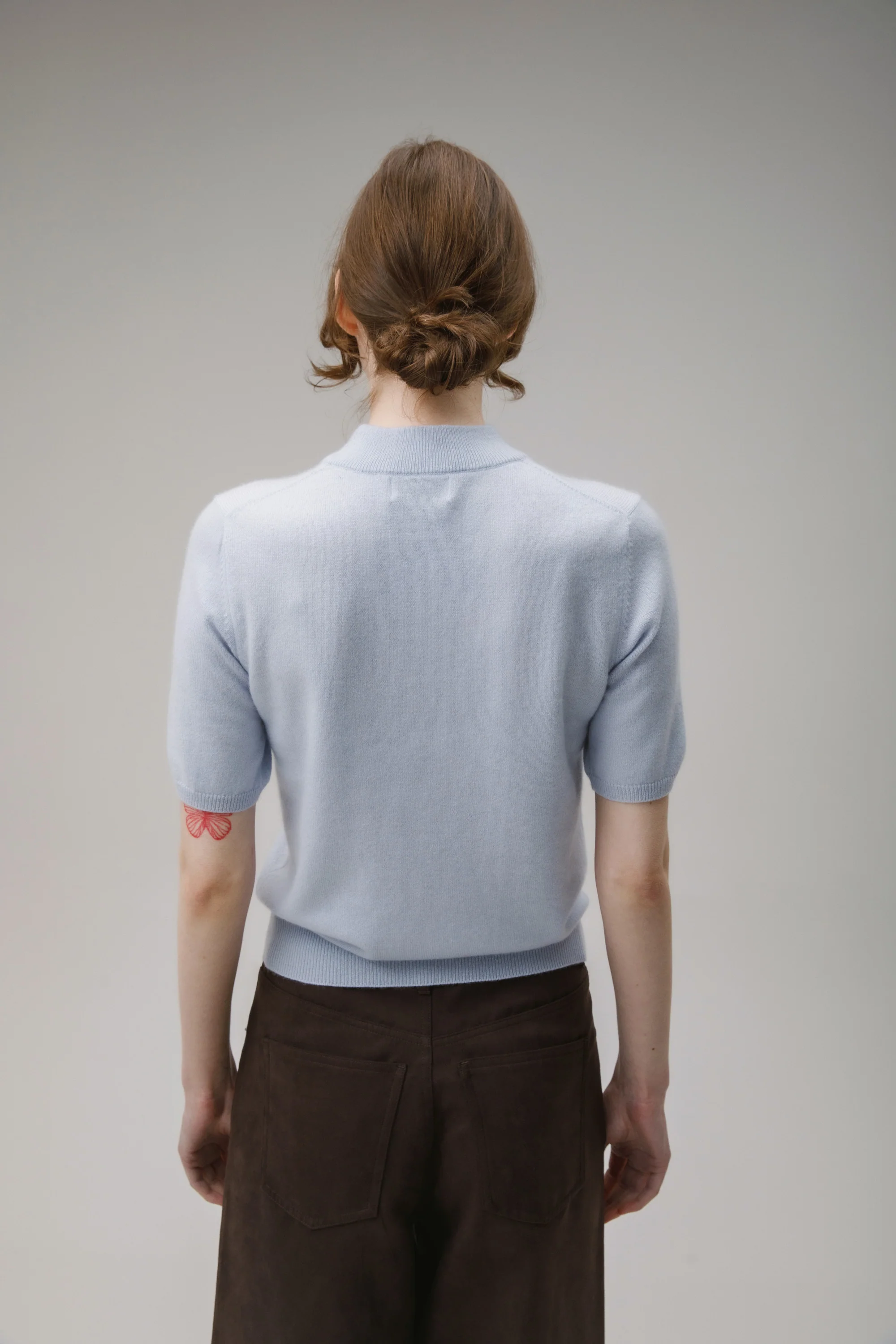 Trinity Cashmere T-shirt - Blue Aura - Image 4