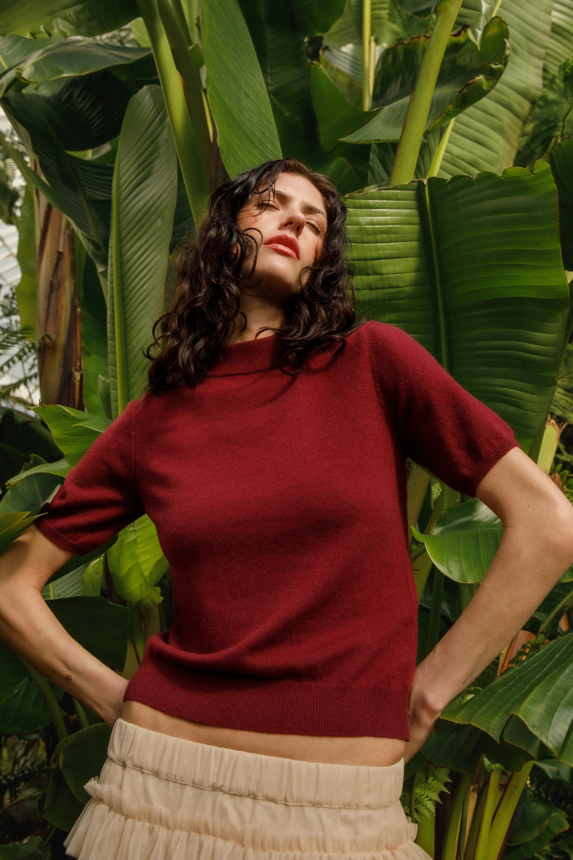Trinity Cashmere T-Shirt - Burgundy