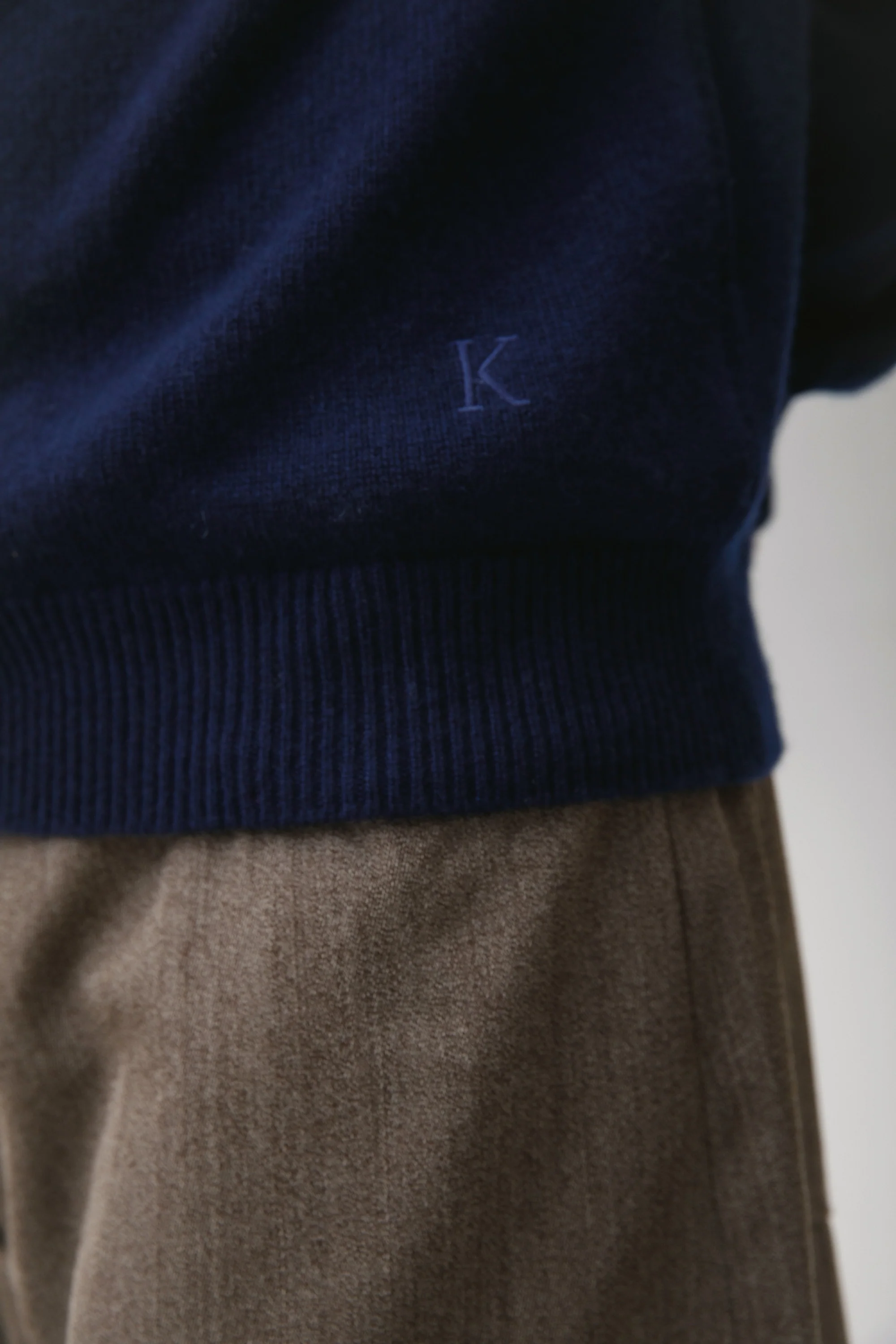 Unisex Baseball Cashmere Jacket - Classic Navy - Image 3
