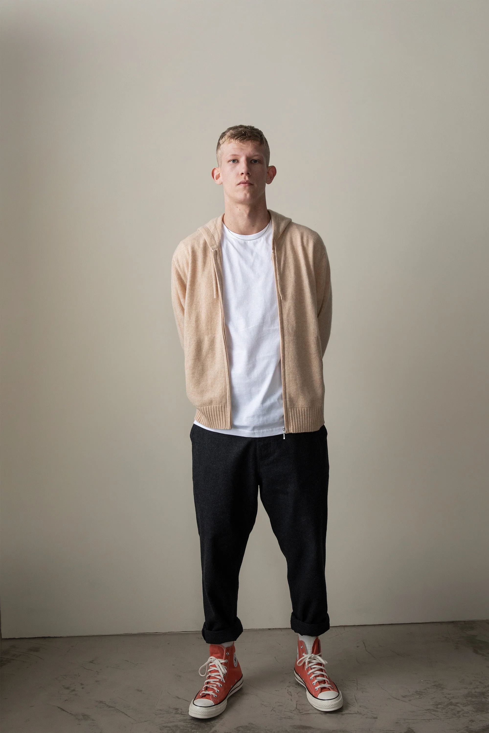Unisex Cashmere Zip Hoodie - Vicuna - Image 8