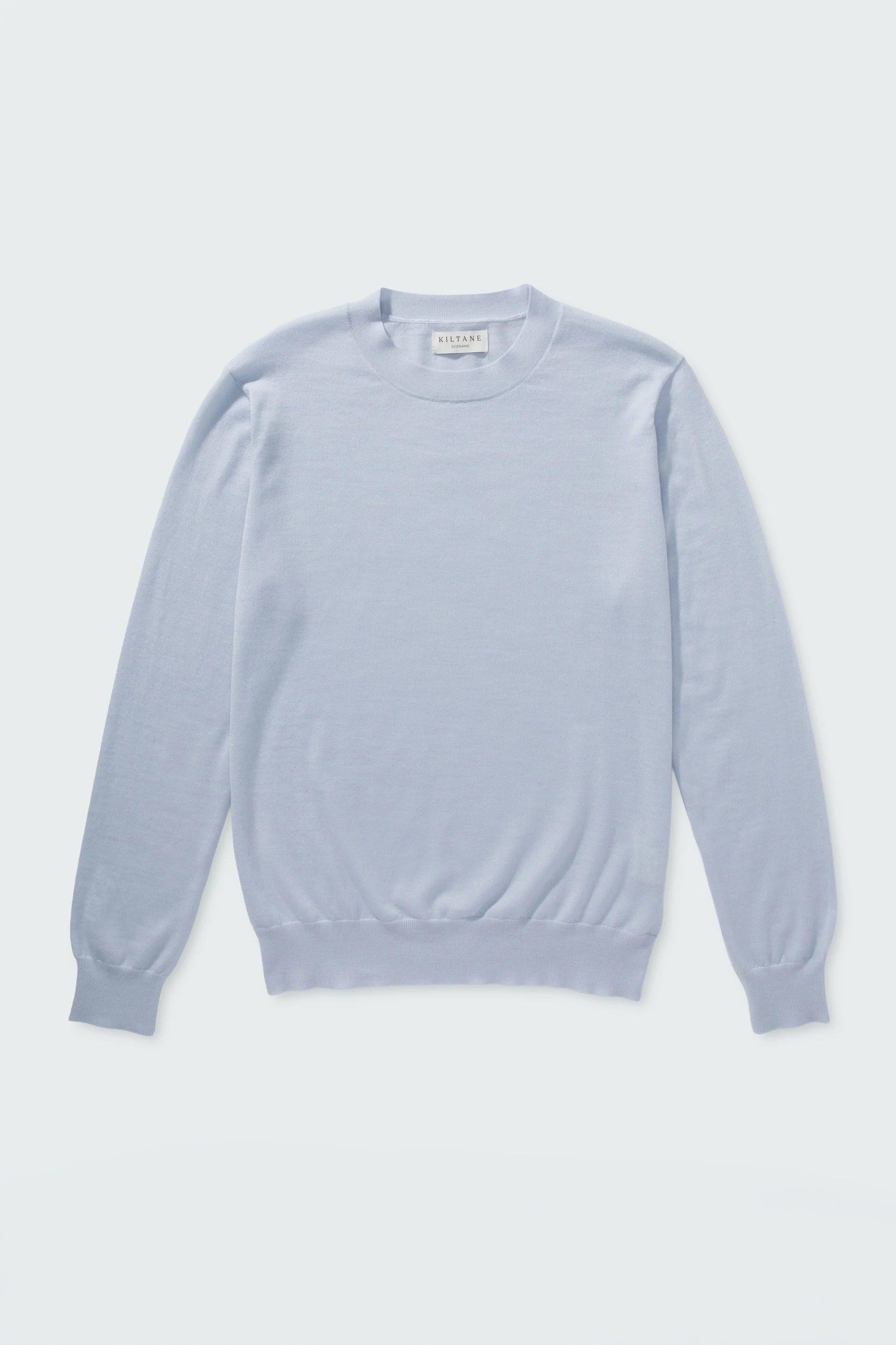 Unisex Lightweight Cashmere Crew Neck Jumper - Pale Blue - Image 7