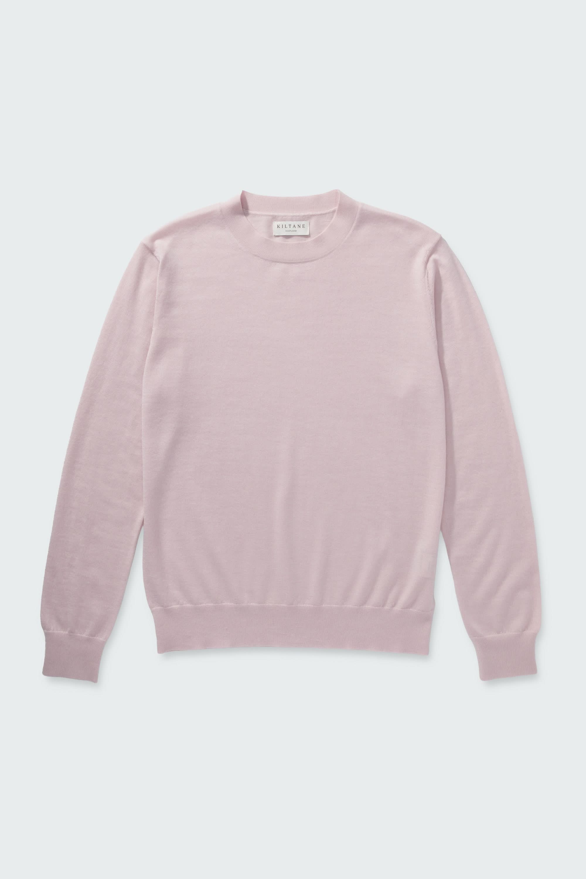 Unisex Lightweight Cashmere Crew Neck Jumper - Silver Pink - Image 11
