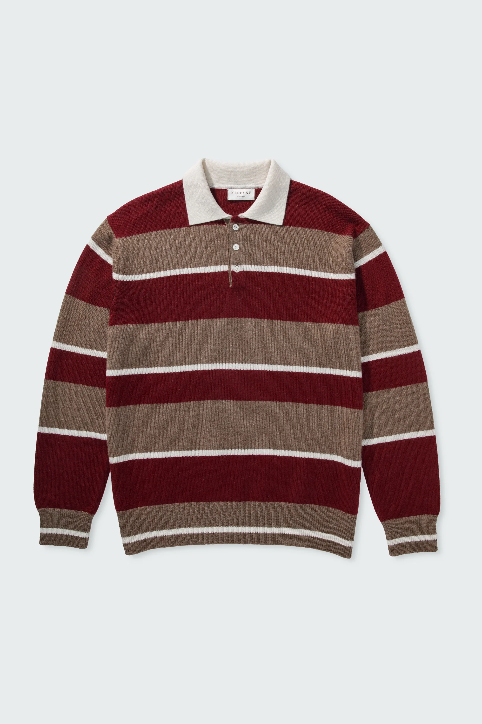 Unisex Stripe Rugby Cashmere Shirt - Squirrel - Image 9