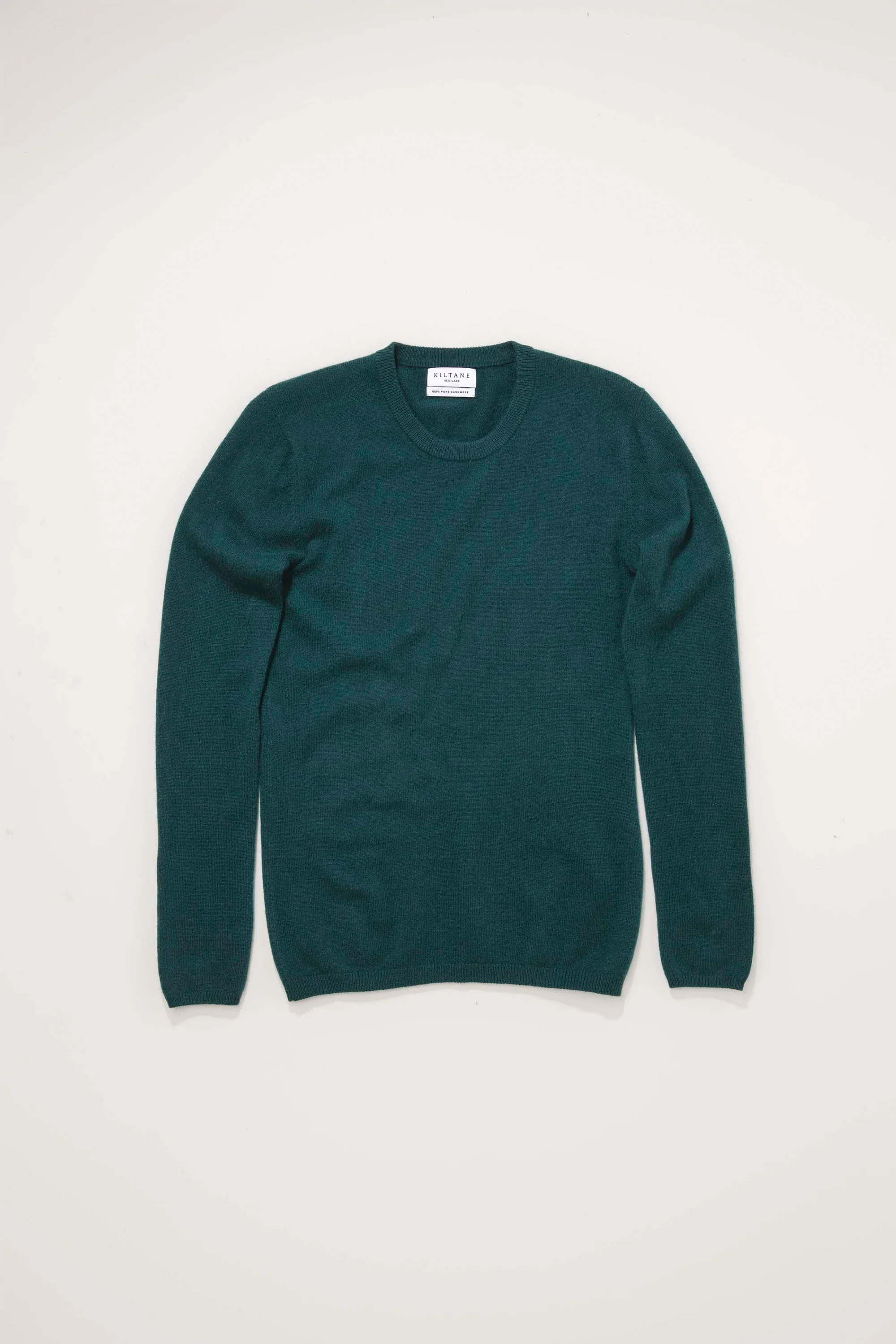 Women's Cashmere Crew Neck Jumper - Forest Green - Image 3
