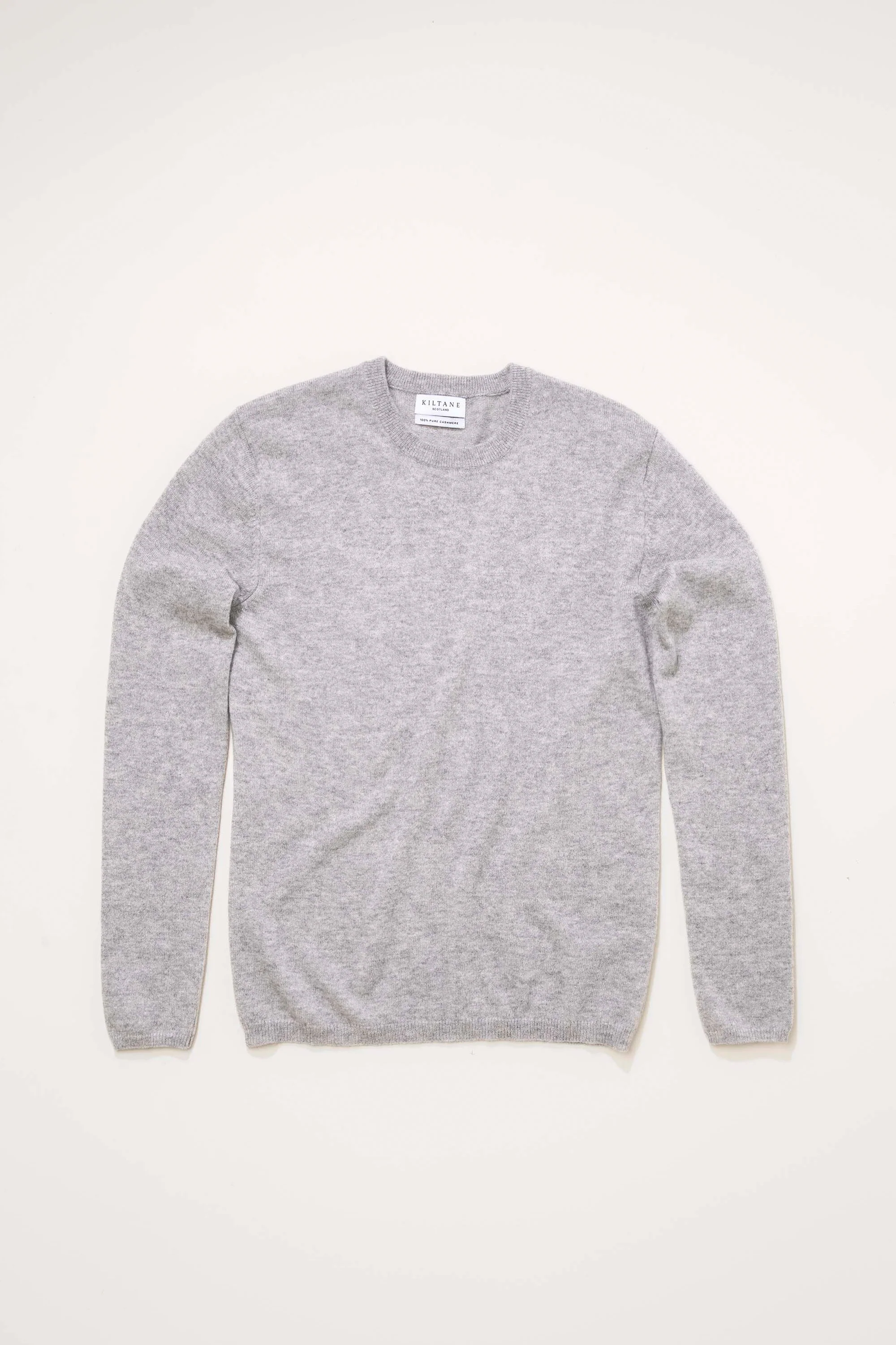Women's Cashmere Crew Neck Jumper - Light Grey - Image 7