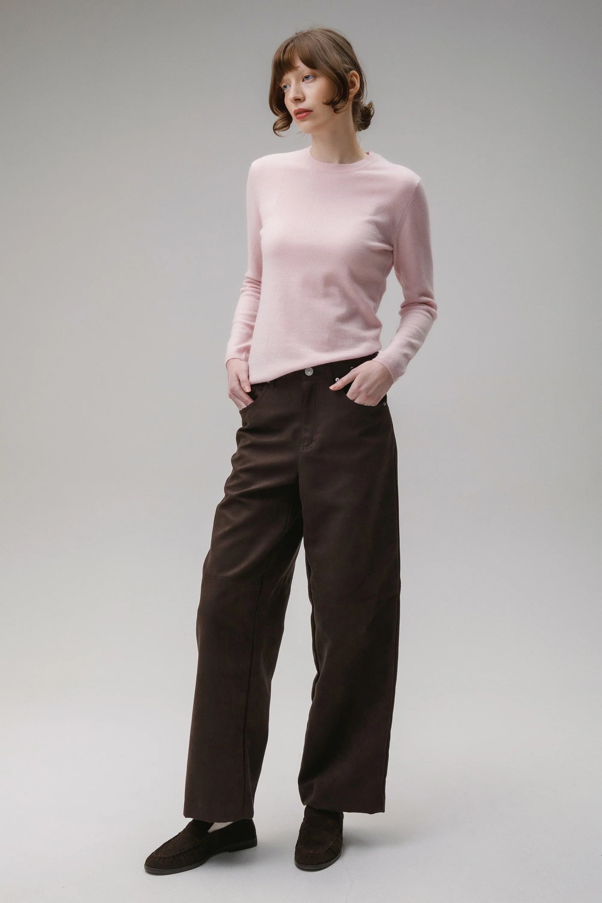 Women's Cashmere Crew Neck Jumper - Pale Lilac - Image 2