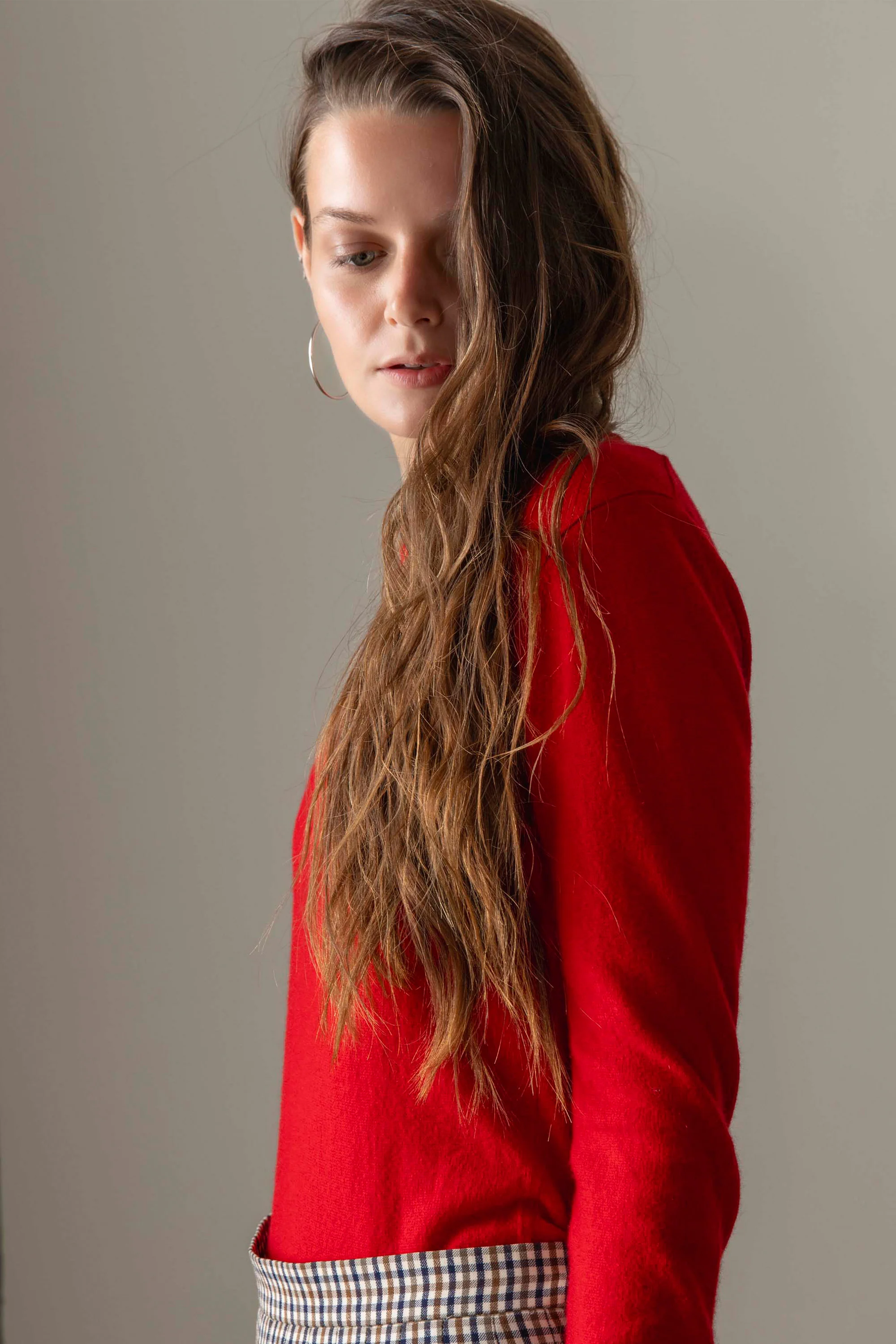 Women's Cashmere Crew Neck Jumper - Red - Image 2