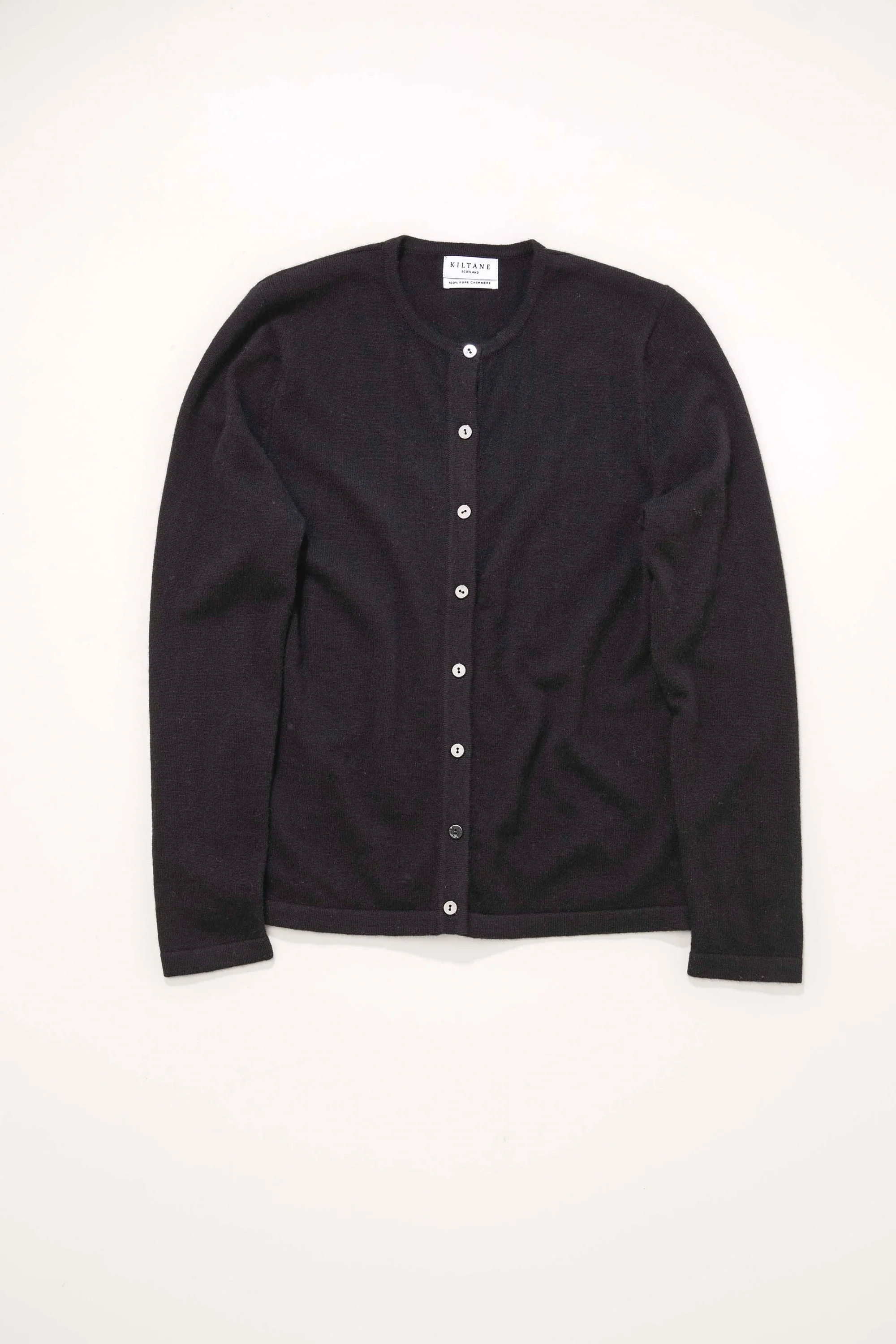 Women's Cashmere High Button Cardigan - Black - Image 3