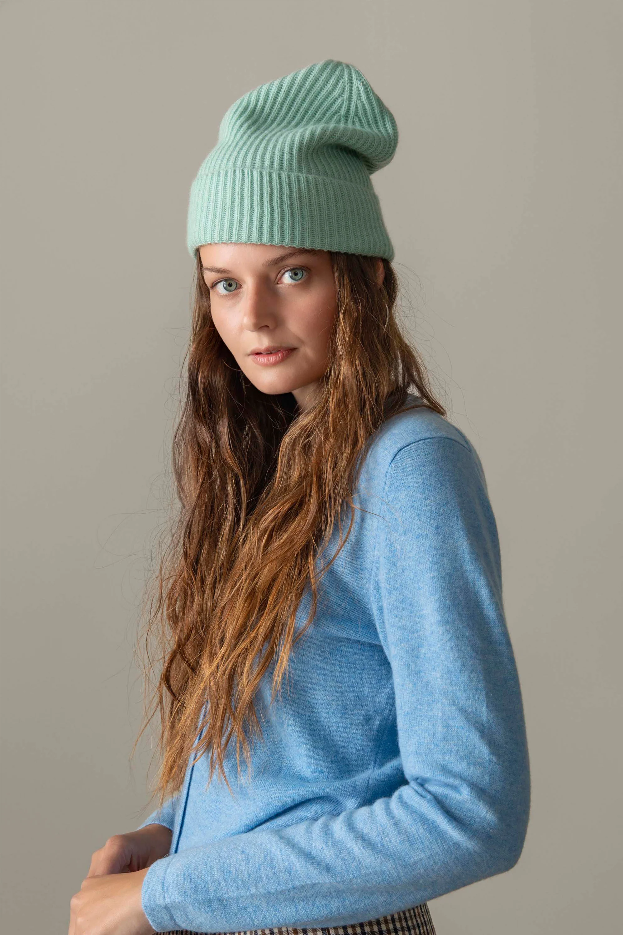 Women's Cashmere High Button Cardigan - Glacier - Image 2