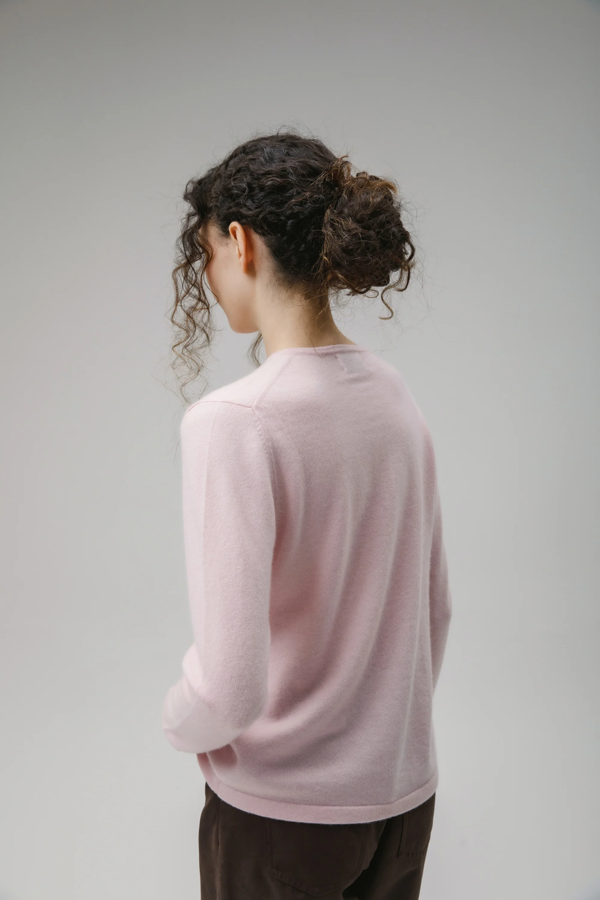 Women's Cashmere High Button Cardigan - Pale Lilac - Image 3