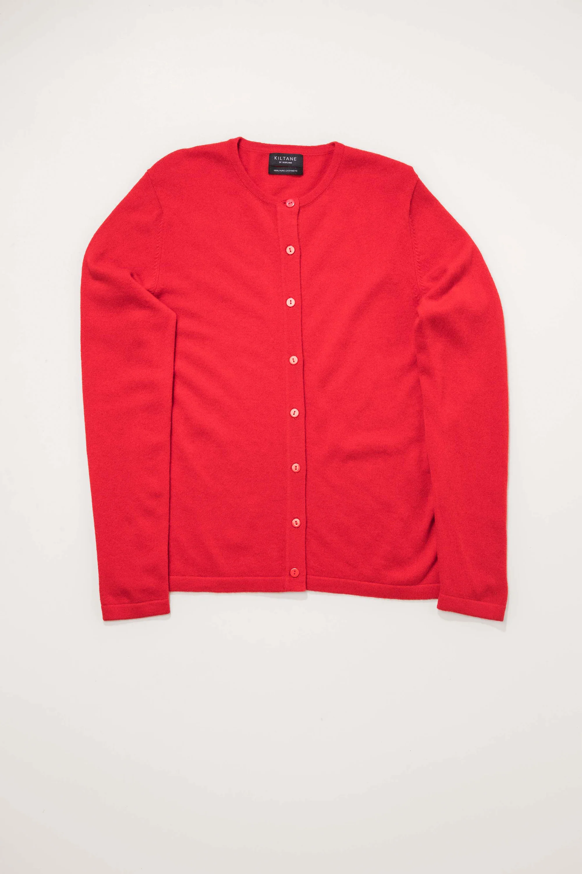 Women's Cashmere High Button Cardigan - Red - Image 3
