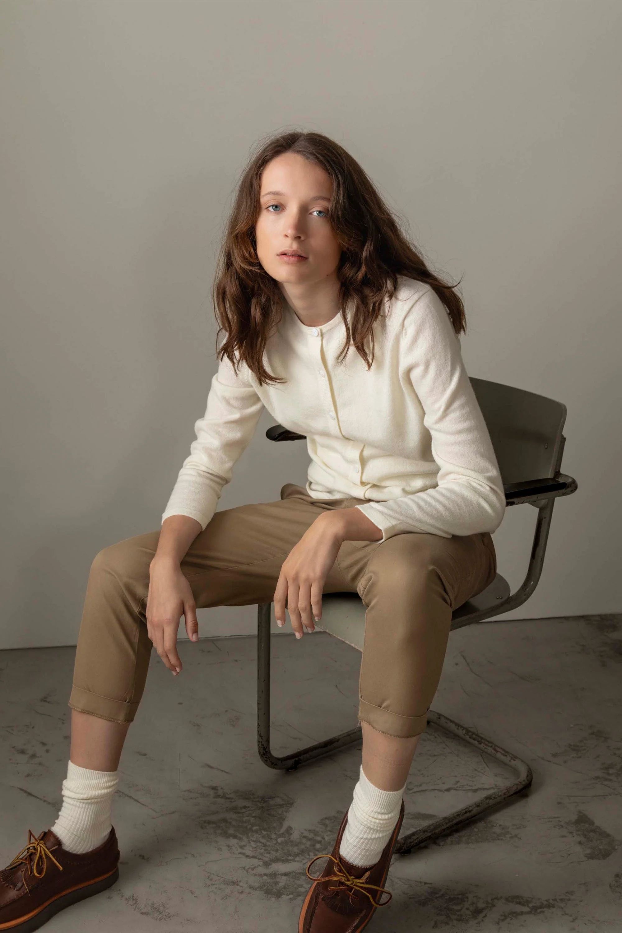 Women's Cashmere High Button Cardigan - Soft Cream - Image 4