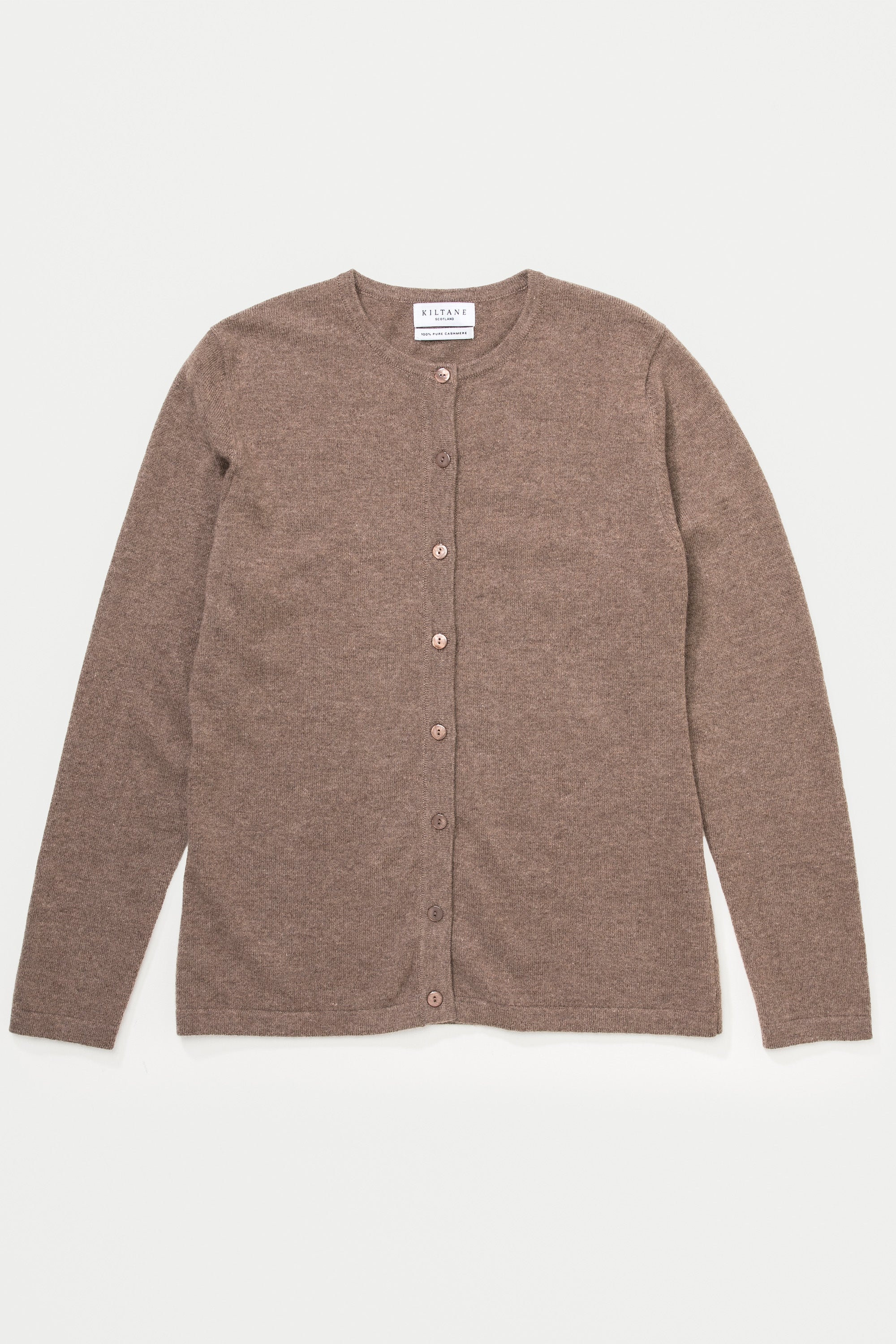 Women's Cashmere High Button Cardigan - Squirrel - Image 7