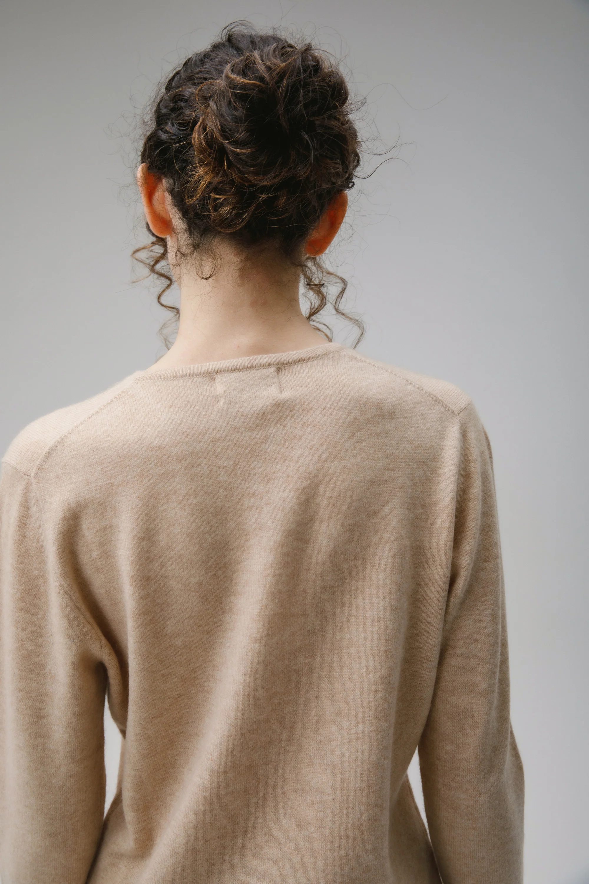 Women's Cashmere High Button Cardigan - Vicuna - Image 3