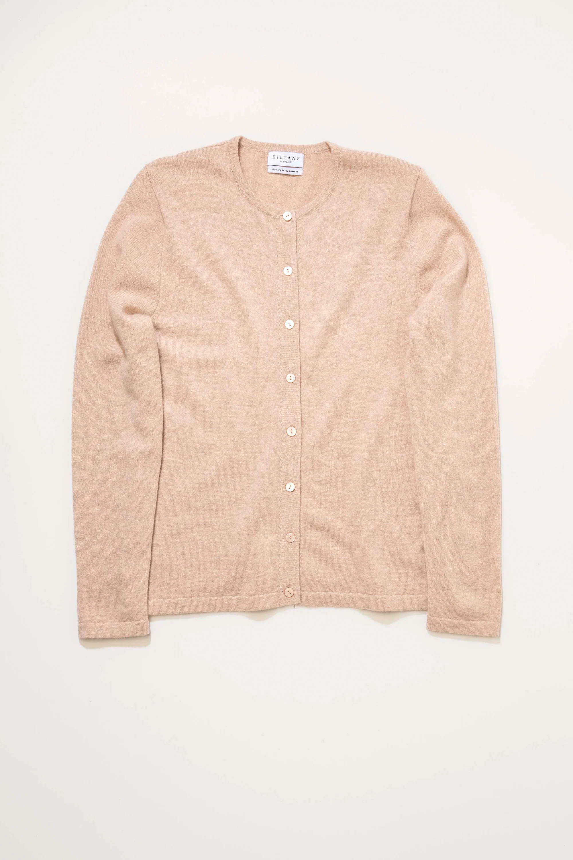 Women's Cashmere High Button Cardigan - Vicuna - Image 6