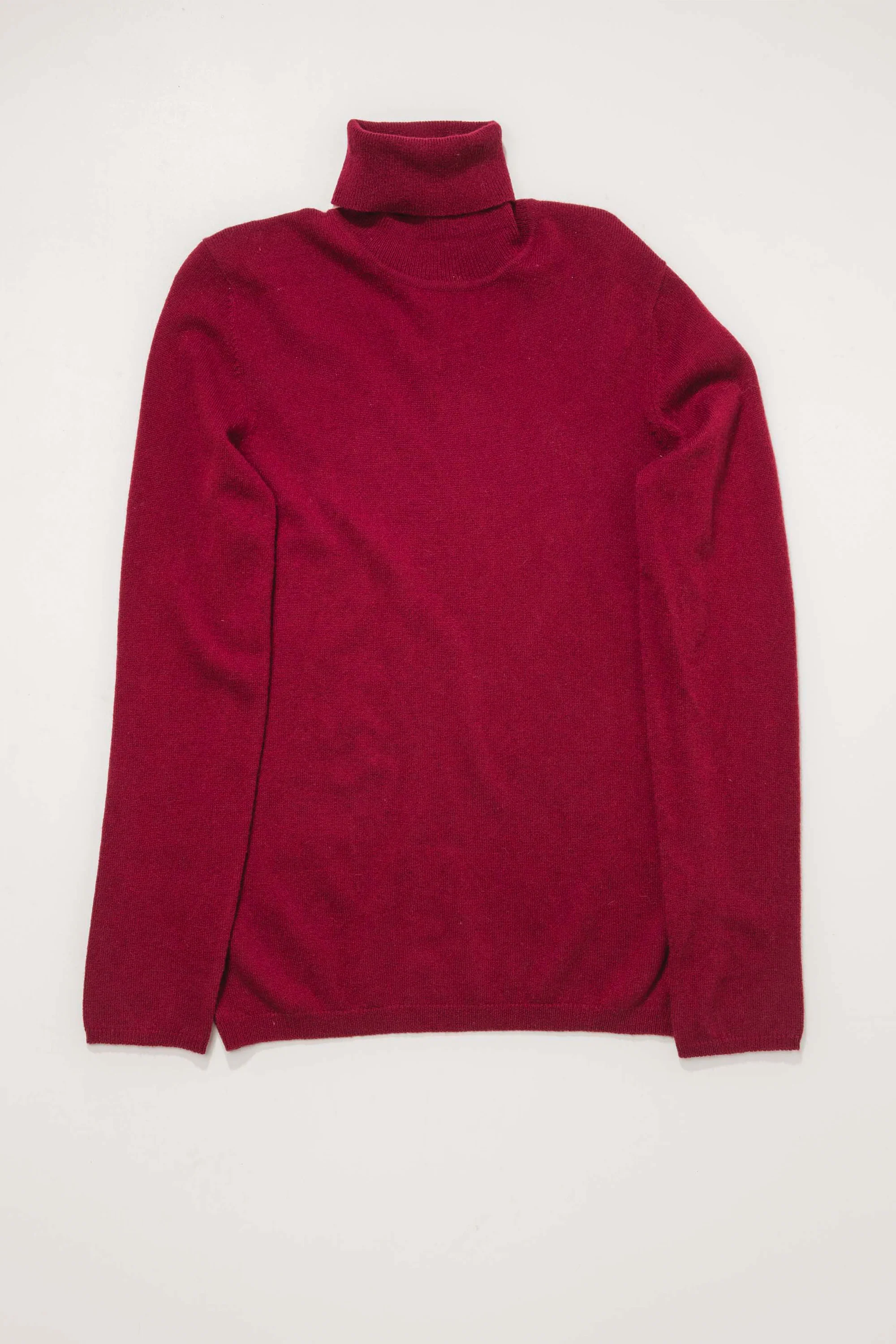 Women's Cashmere Polo Neck Jumper - Bordeaux - Image 3