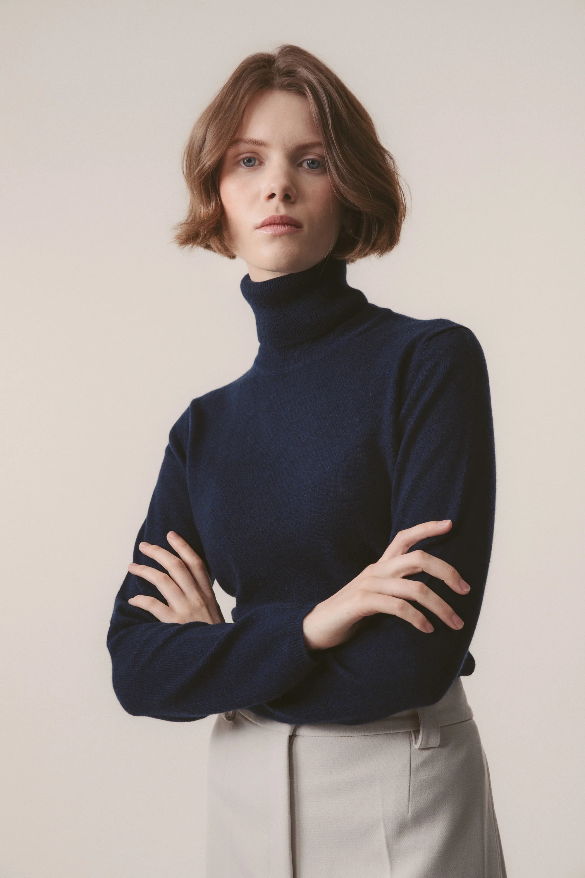 Women's Cashmere Polo Neck Jumper - Cosmos - Image 4