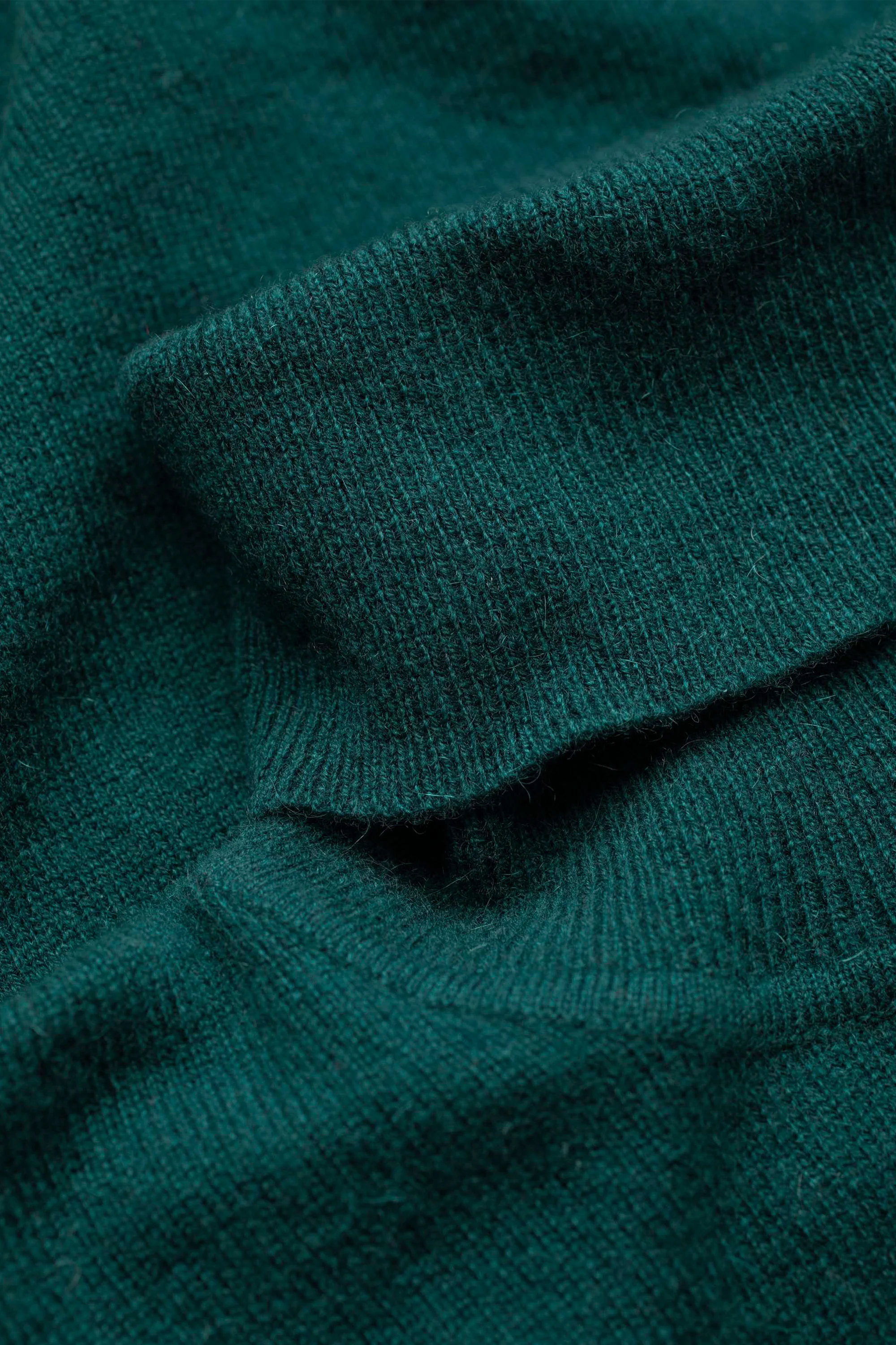 Women's Cashmere Polo Neck Jumper - Forest Green - Image 4
