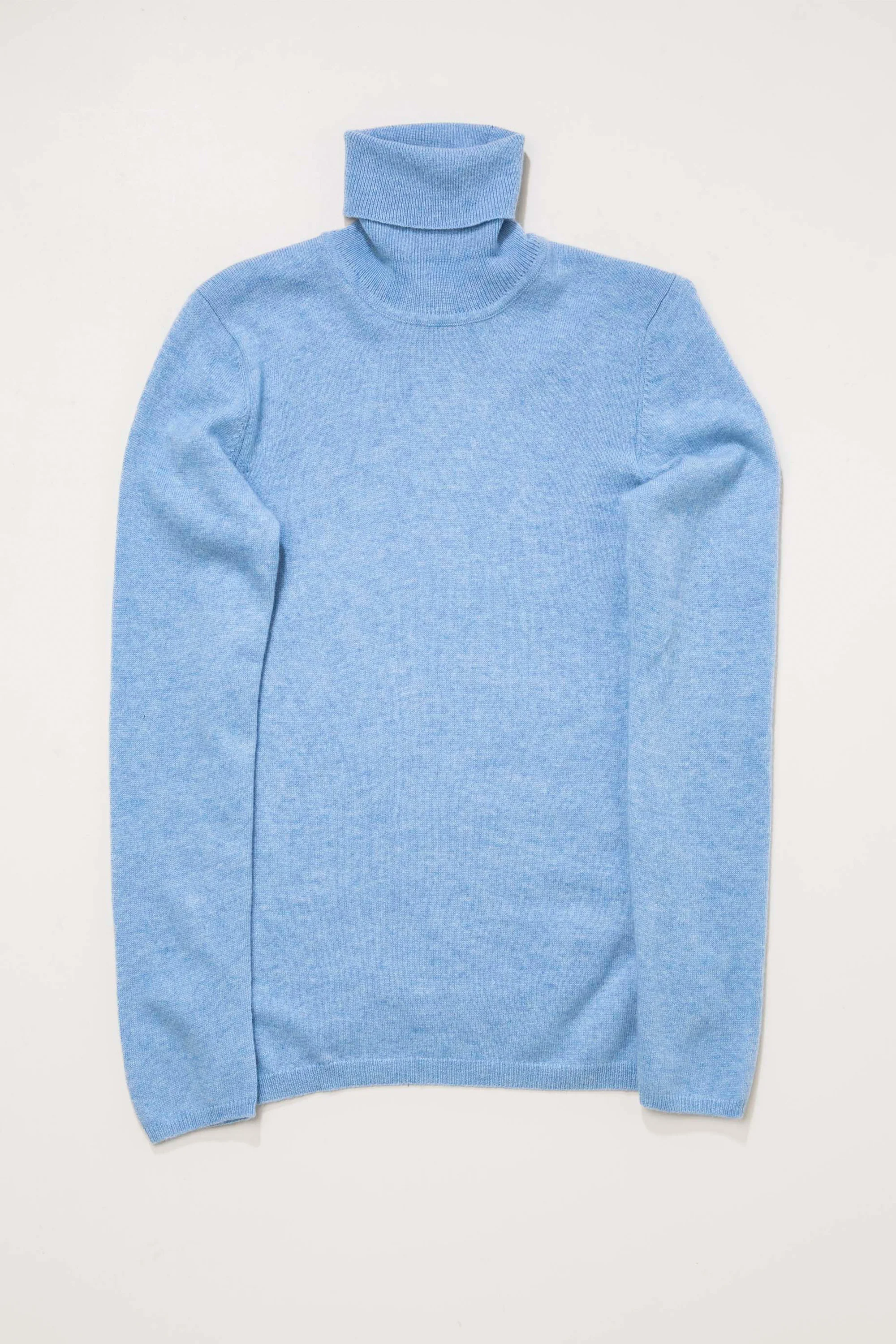 Women's Cashmere Polo Neck Jumper - Glacier - Image 3