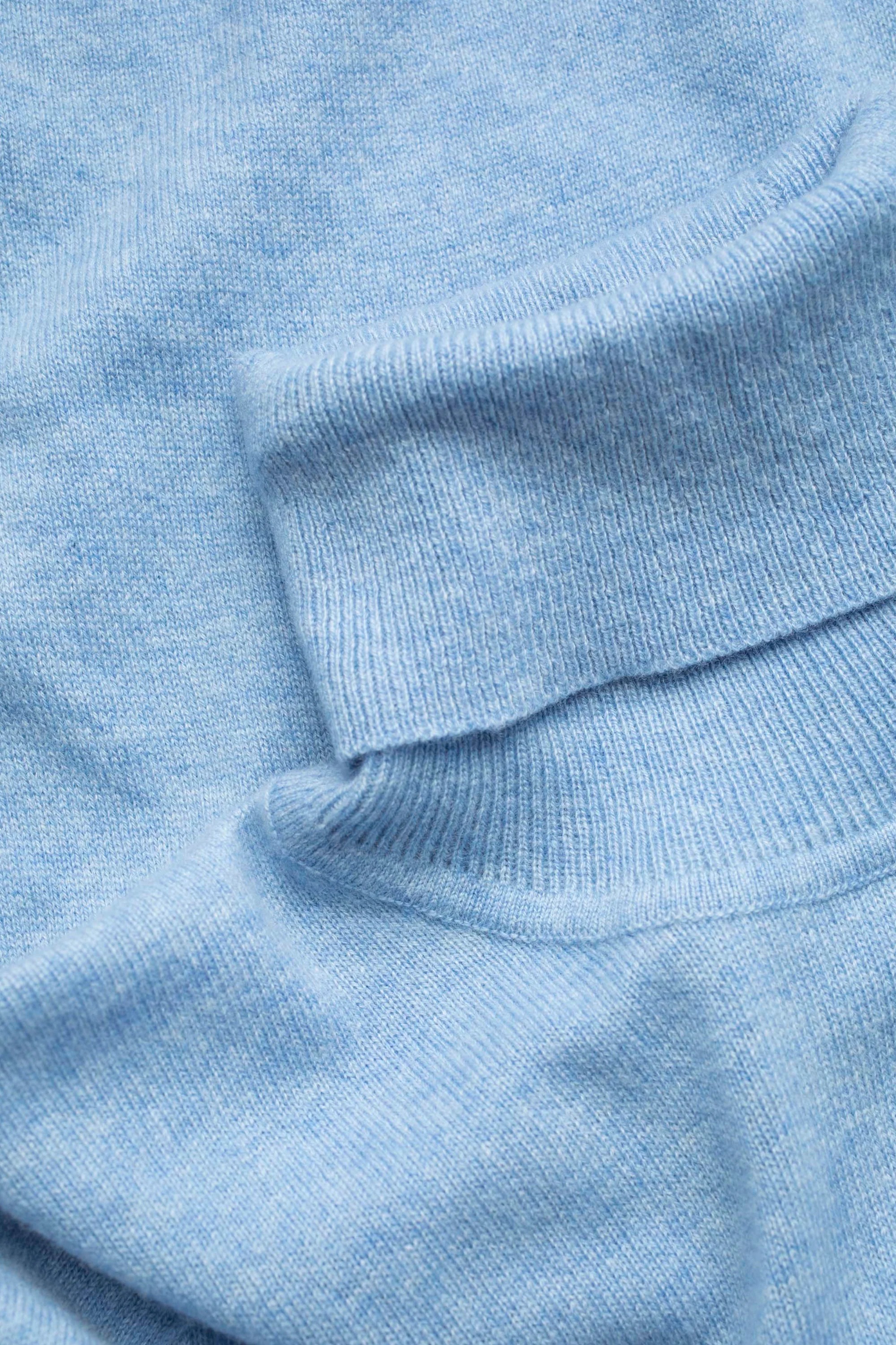 Women's Cashmere Polo Neck Jumper - Glacier - Image 4