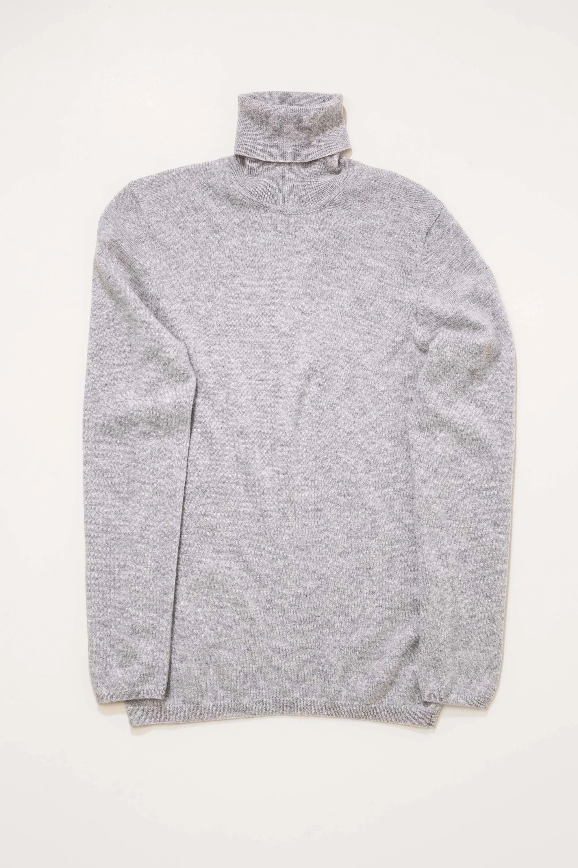 Women's Cashmere Polo Neck Jumper - Light Grey - Image 3