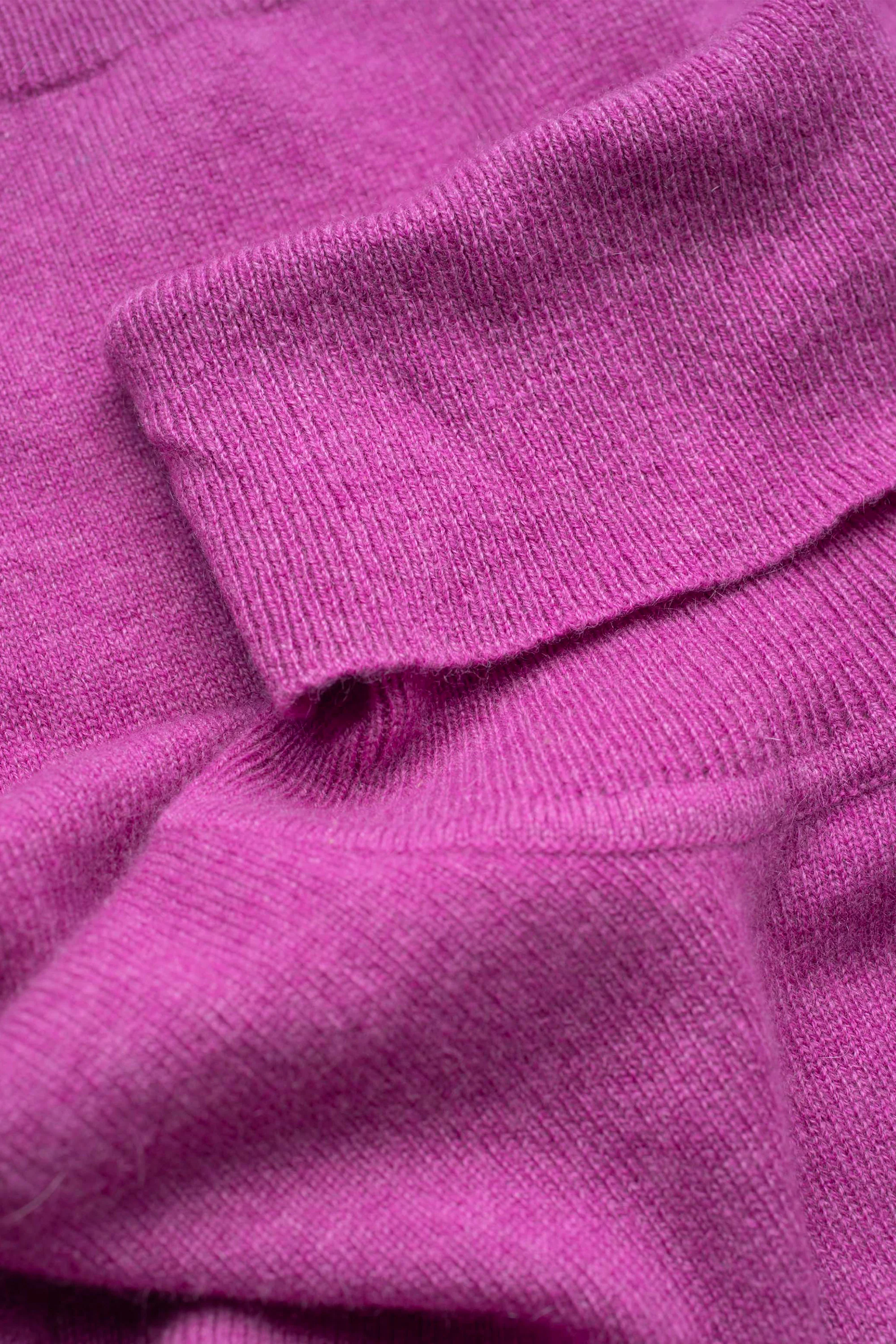 Women's Cashmere Polo Neck Jumper - Raspberry - Image 3