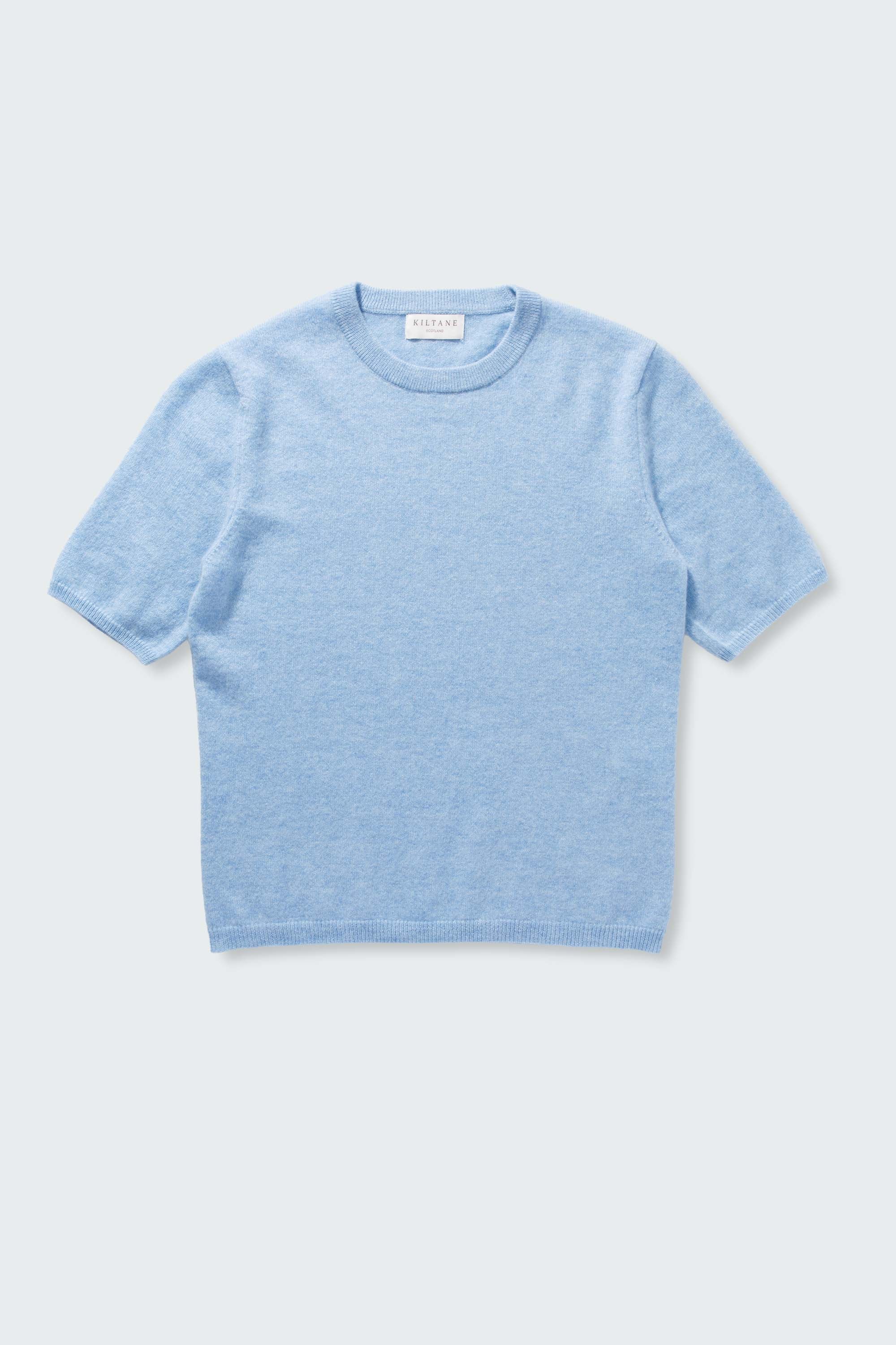 Women's Crew Neck Cashmere T-Shirt  Glacier - Image 5