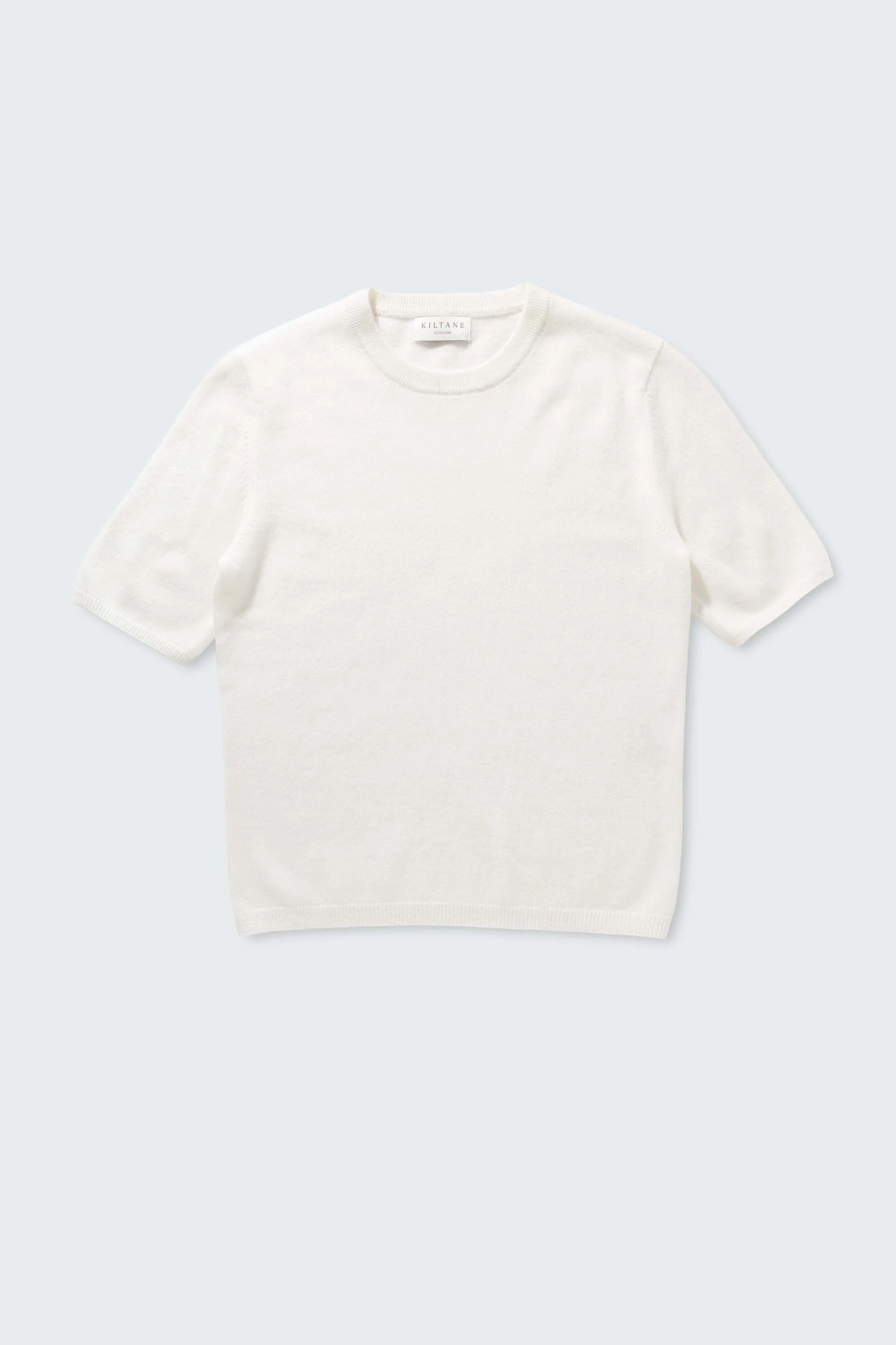 Women's Crew Neck Cashmere T-Shirt - Soft White - Image 3